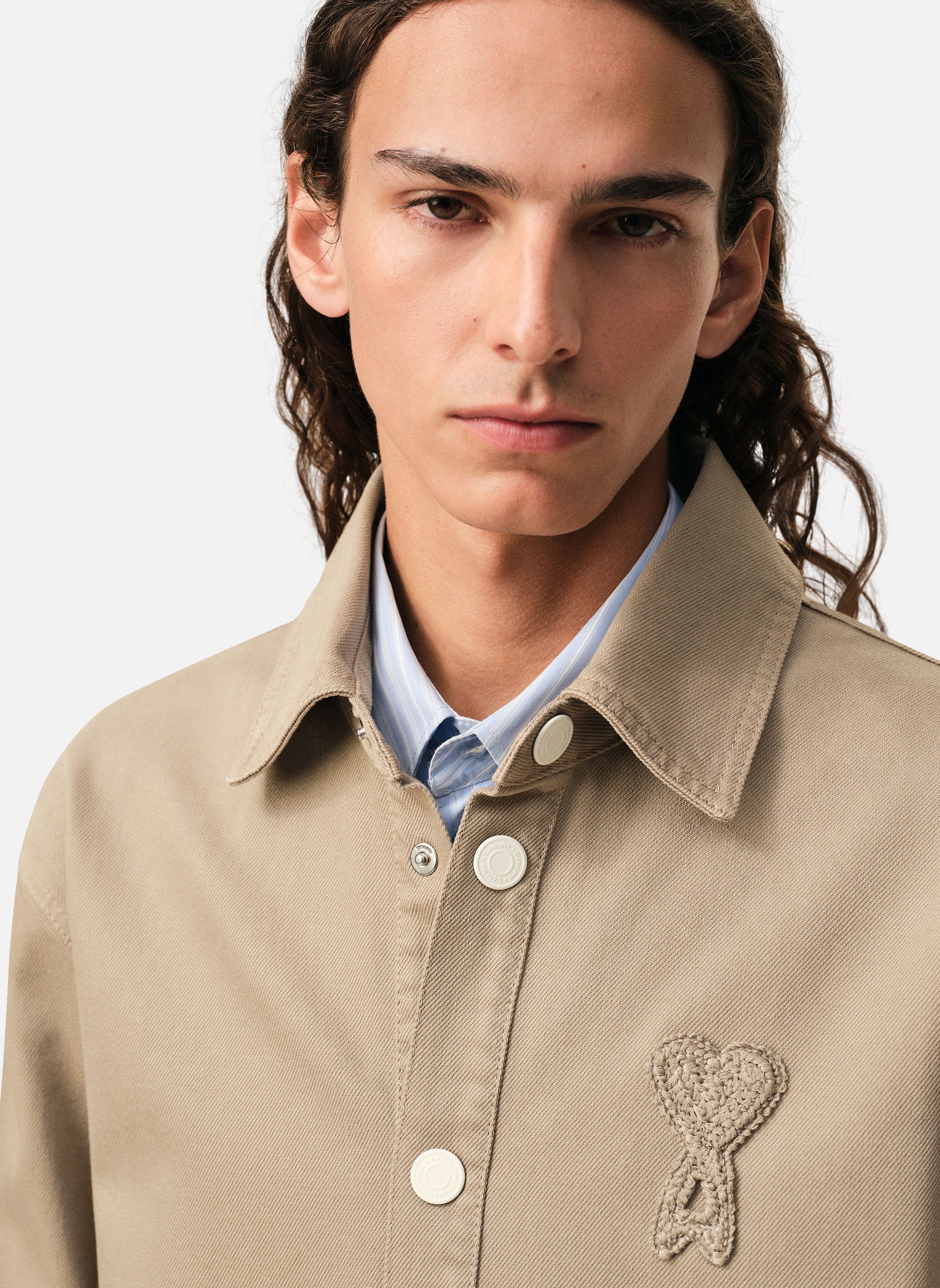 Surchemise ami de coeur en crochet unisexe en coton AMI PARIS Beige