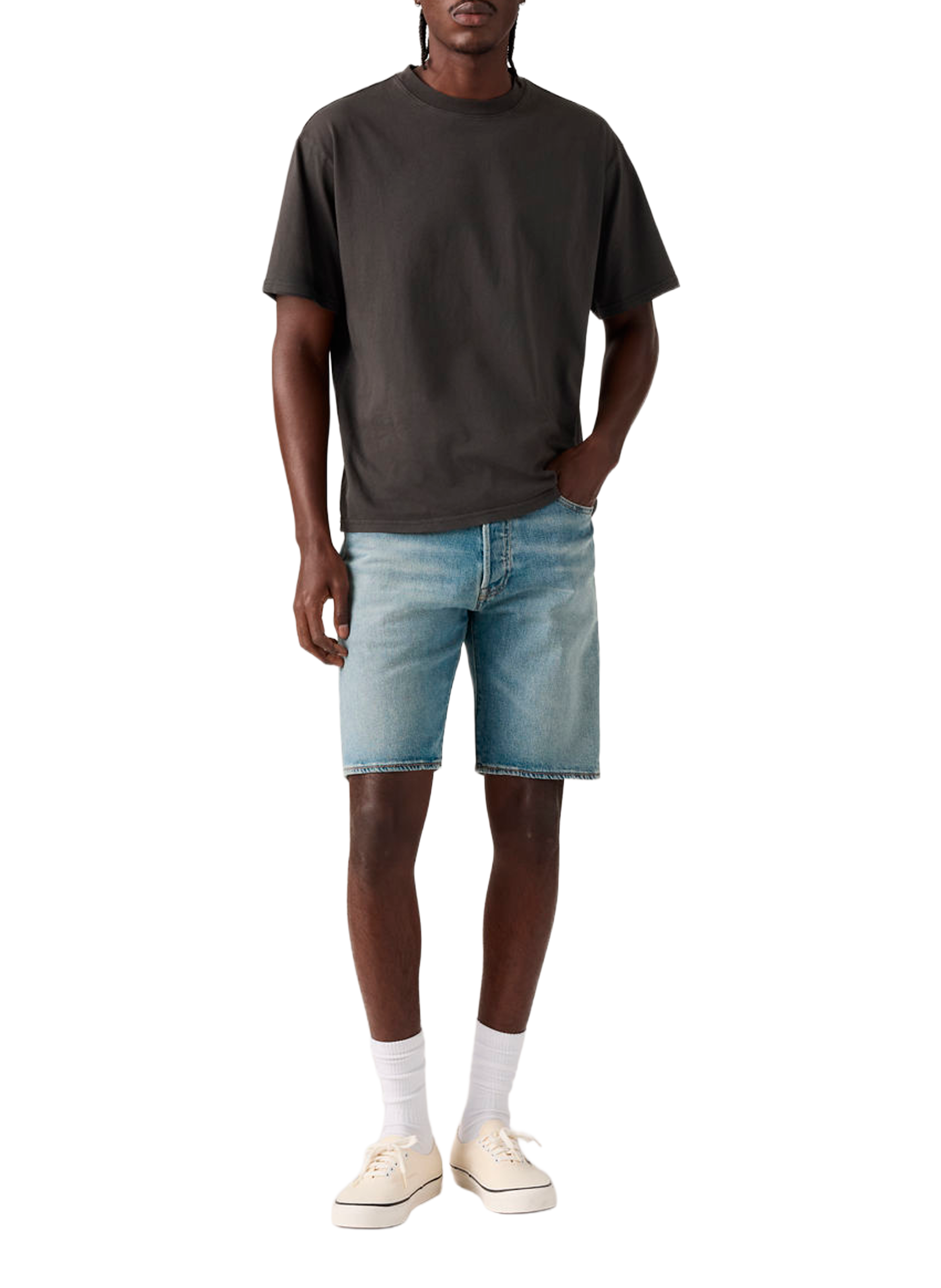 Short denim en coton mélangé LEVI'S Bleu