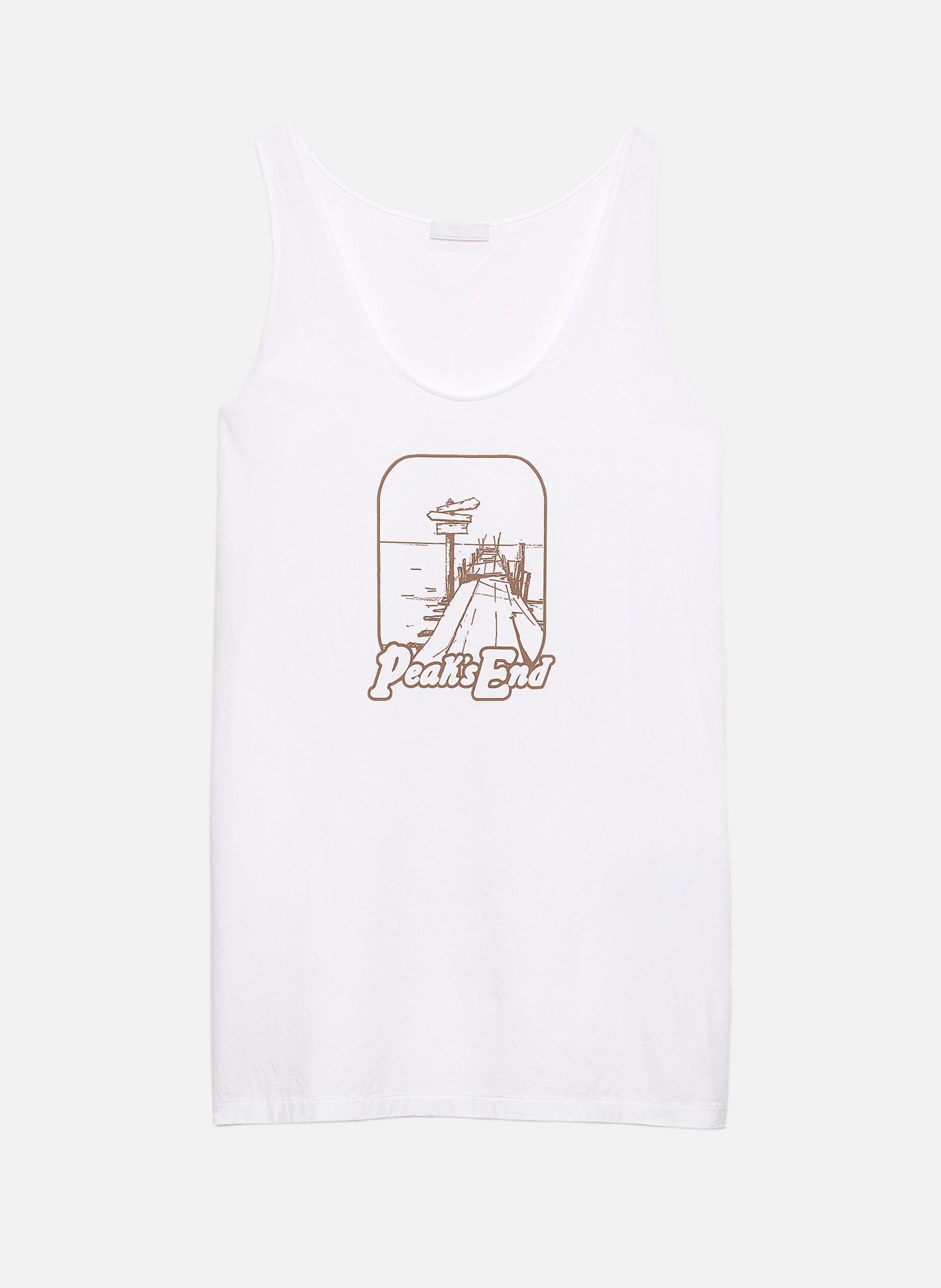 Débardeur en coton imprimé PRADA Blanc