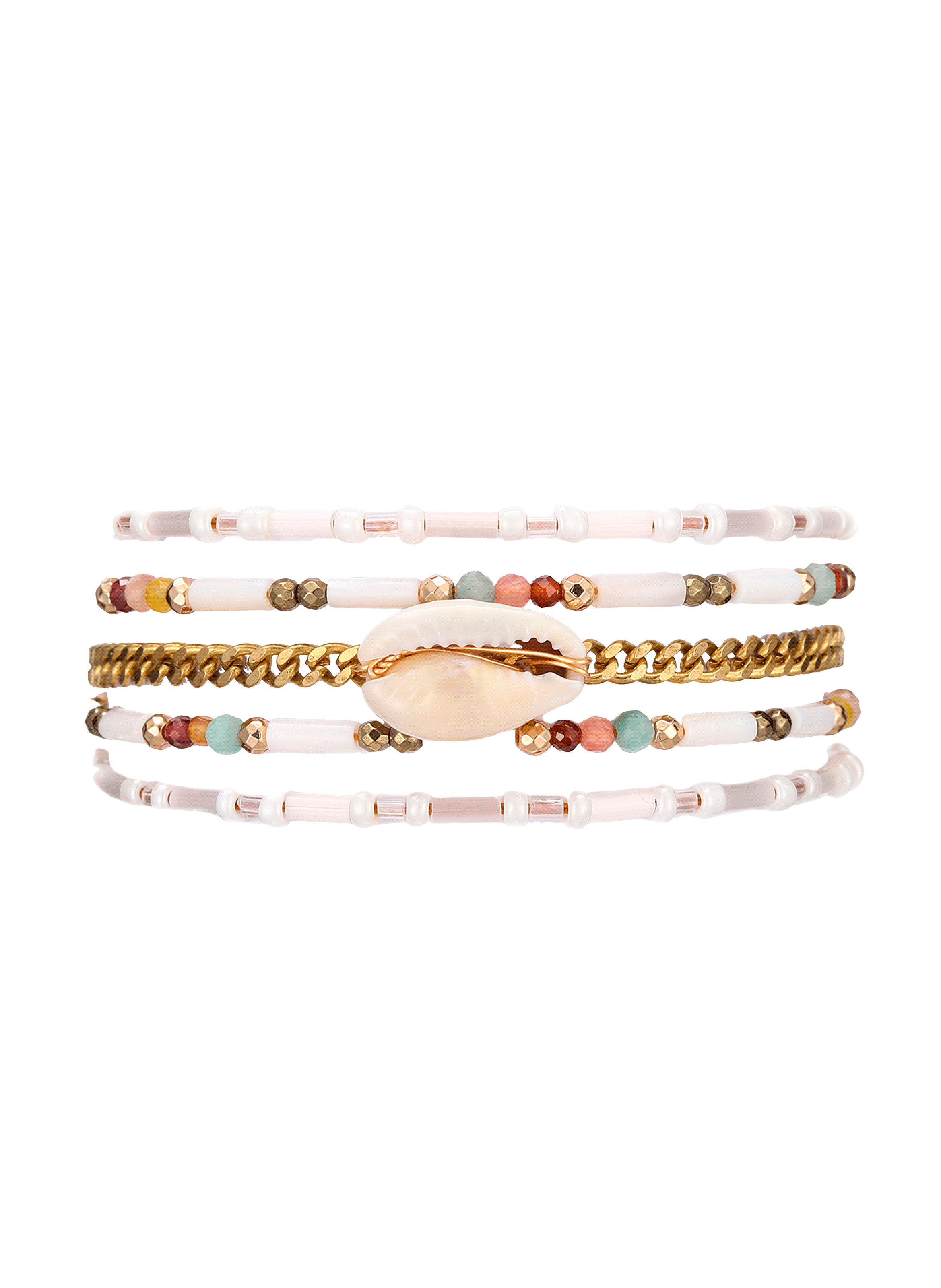 Manchette bracelet multiliens nusa HIPANEMA Blanc