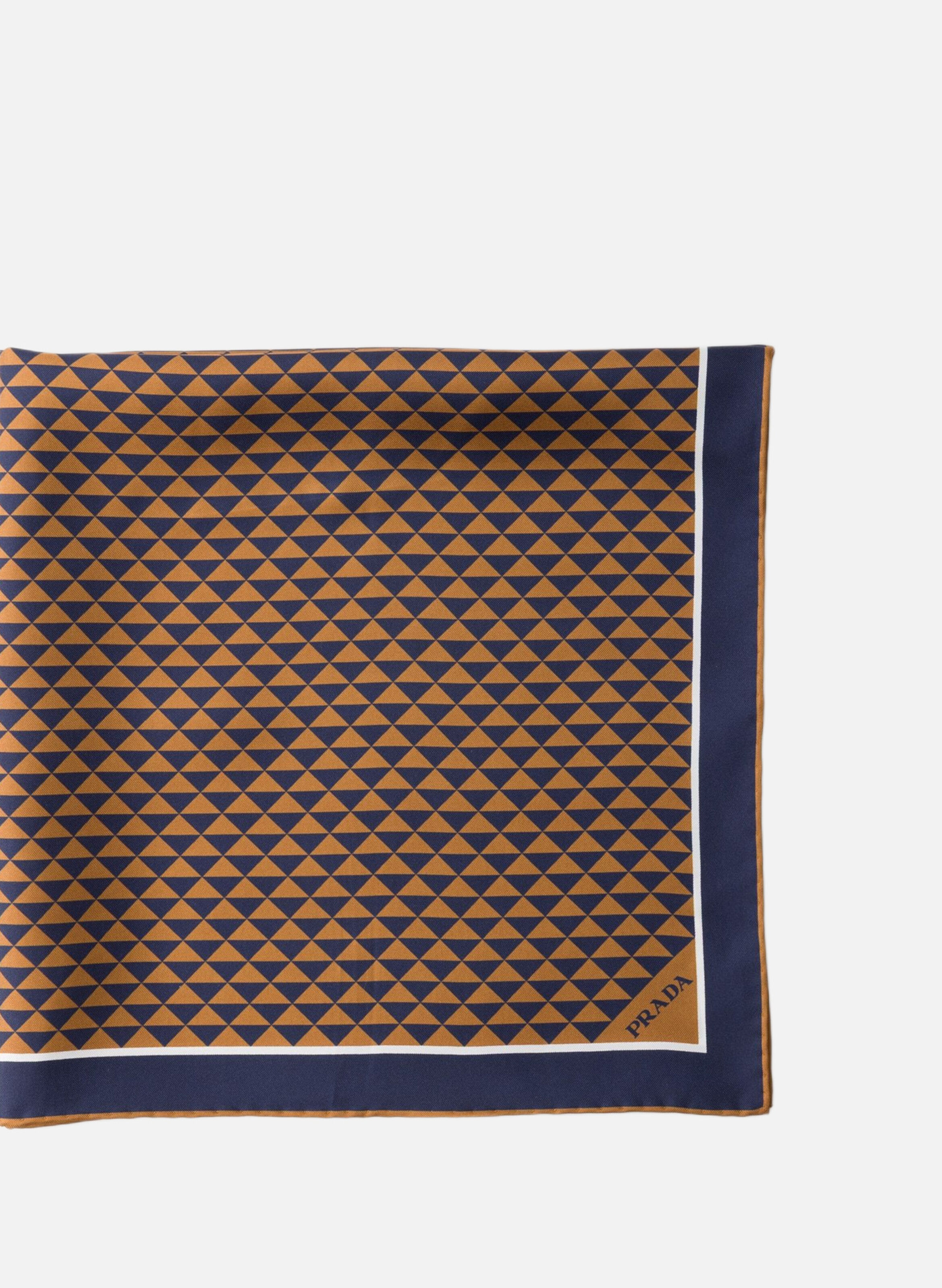 Écharpe en sergé de soie imprimée PRADA Bleu