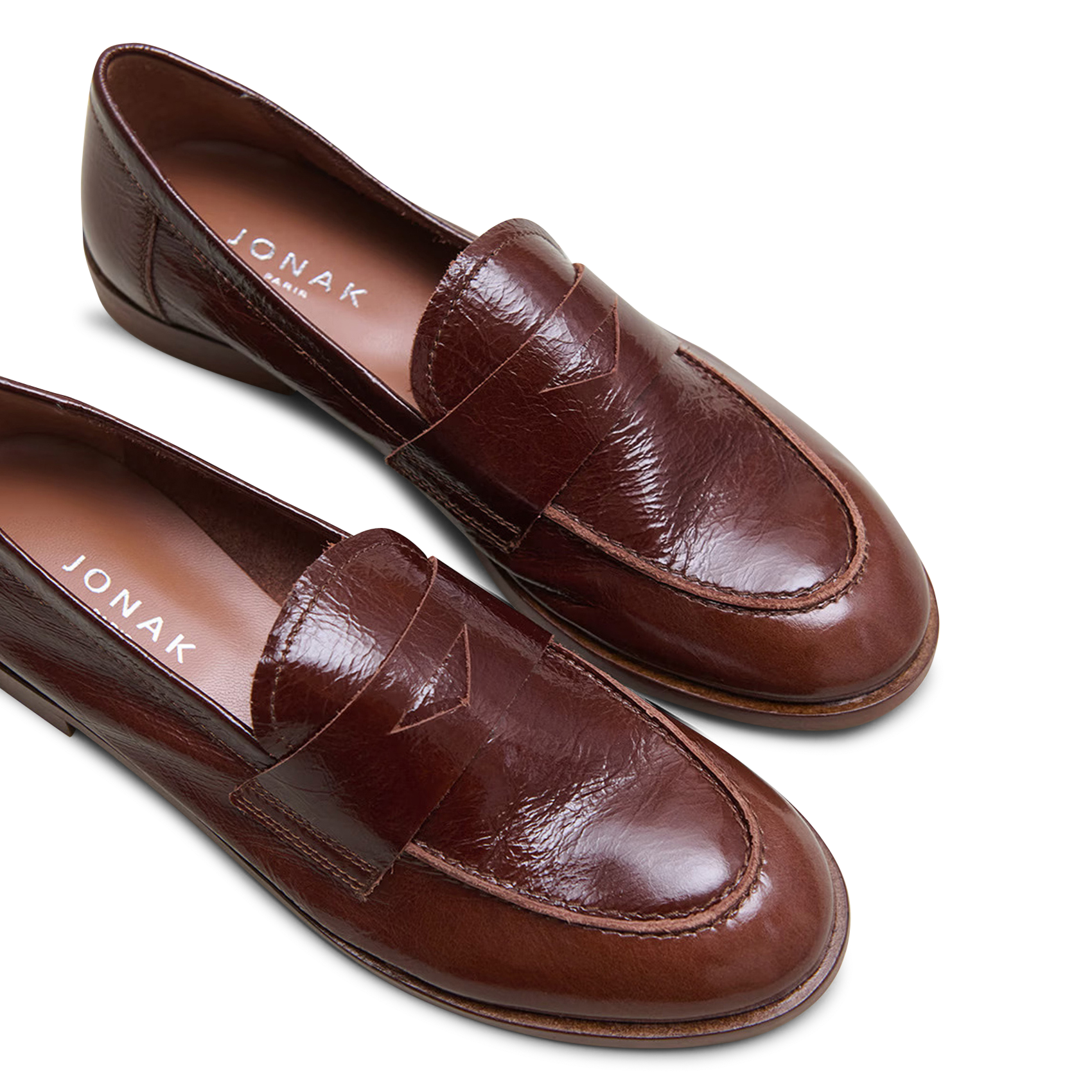 Mocassins en cuir verni Thelma JONAK Marron