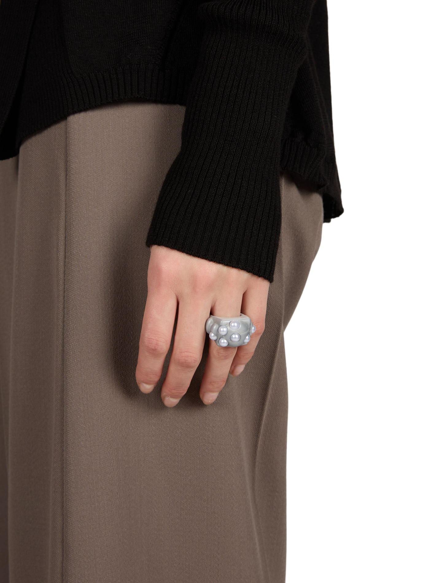 Multi-bead ring LA MANSO Grey