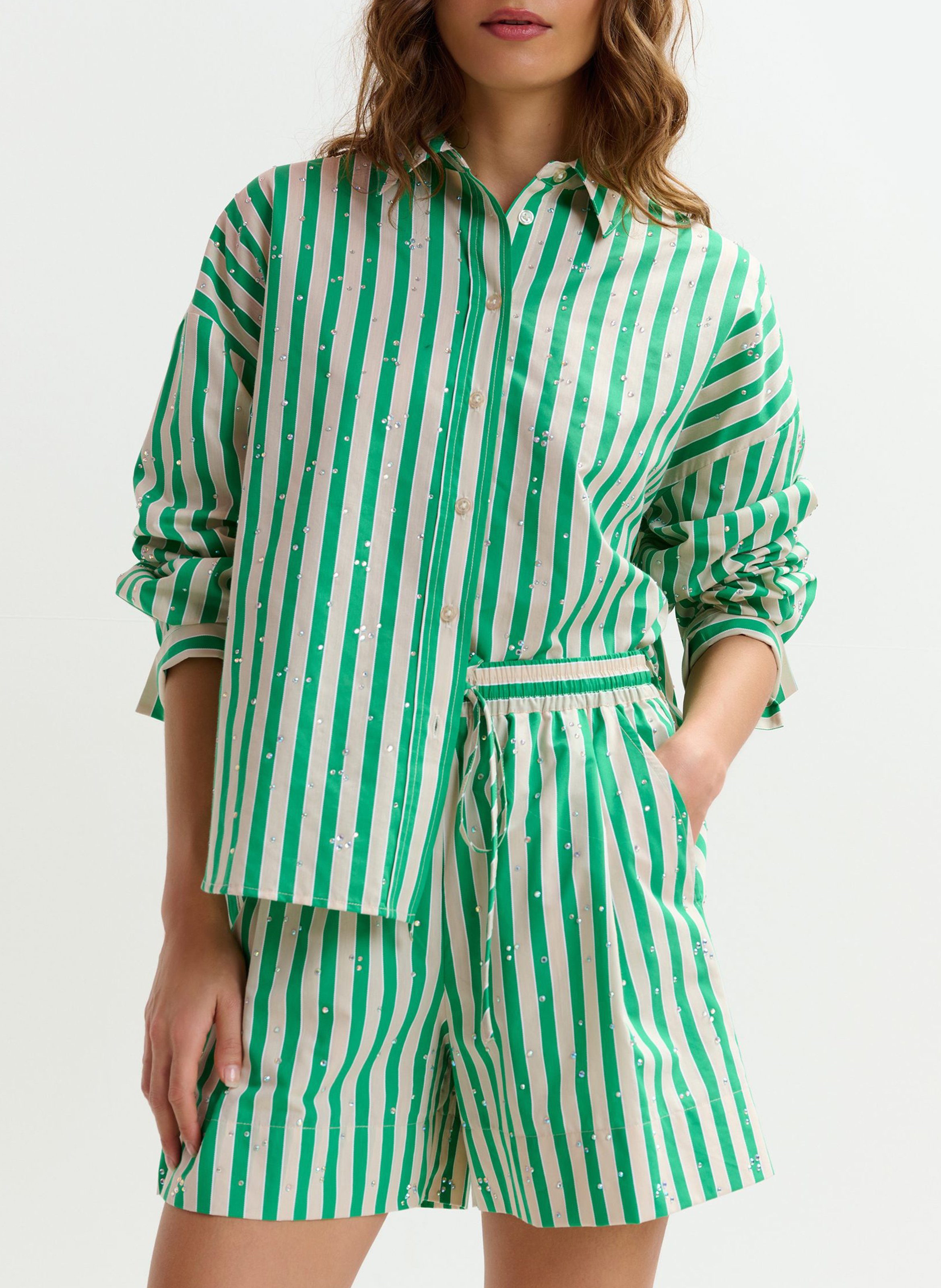 Chemise col classique en coton mélangé jelief ESSENTIEL ANTWERP Vert