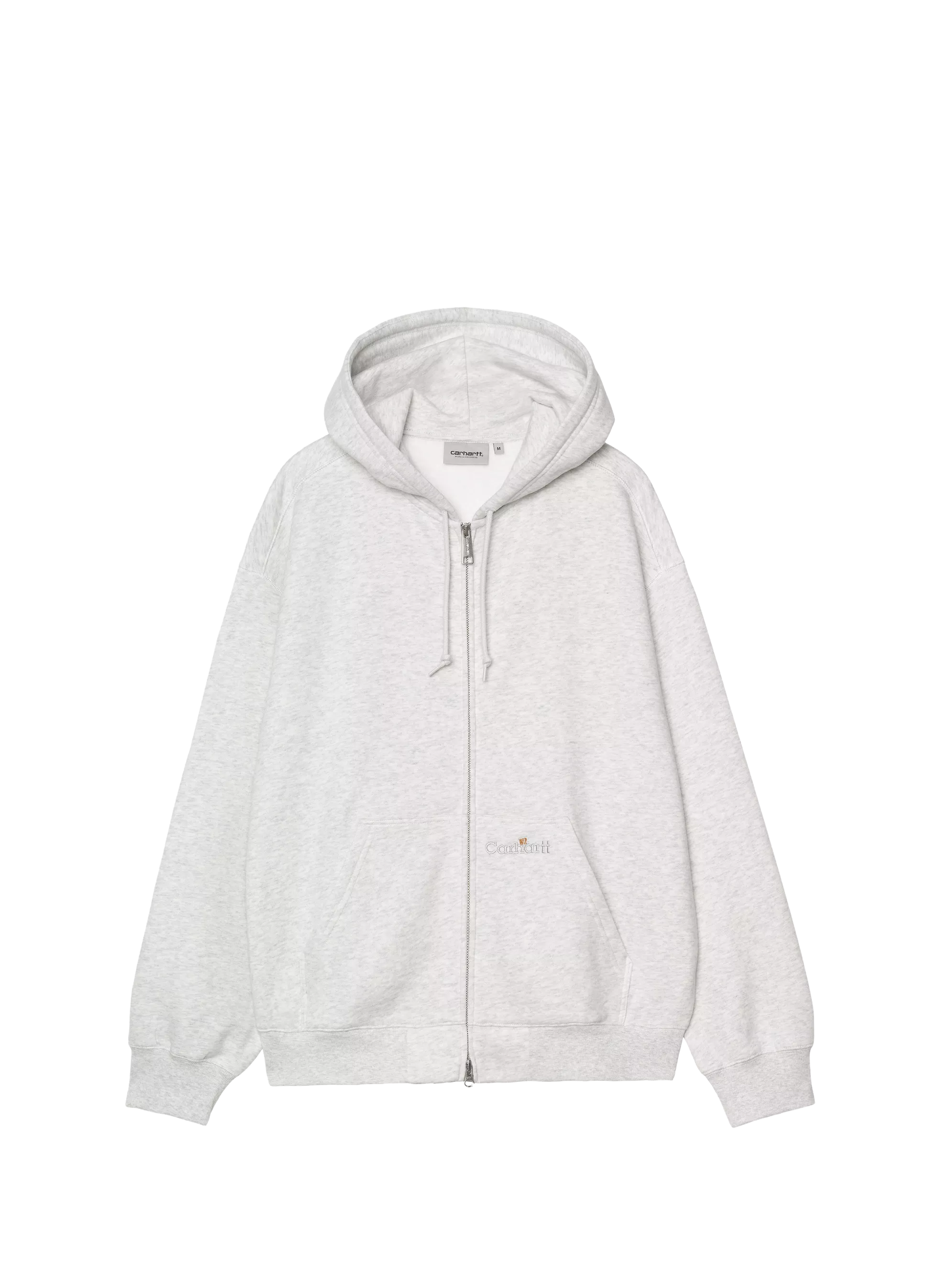 Zip-up hooded cotton sweatshirt CARHARTT WIP Grey