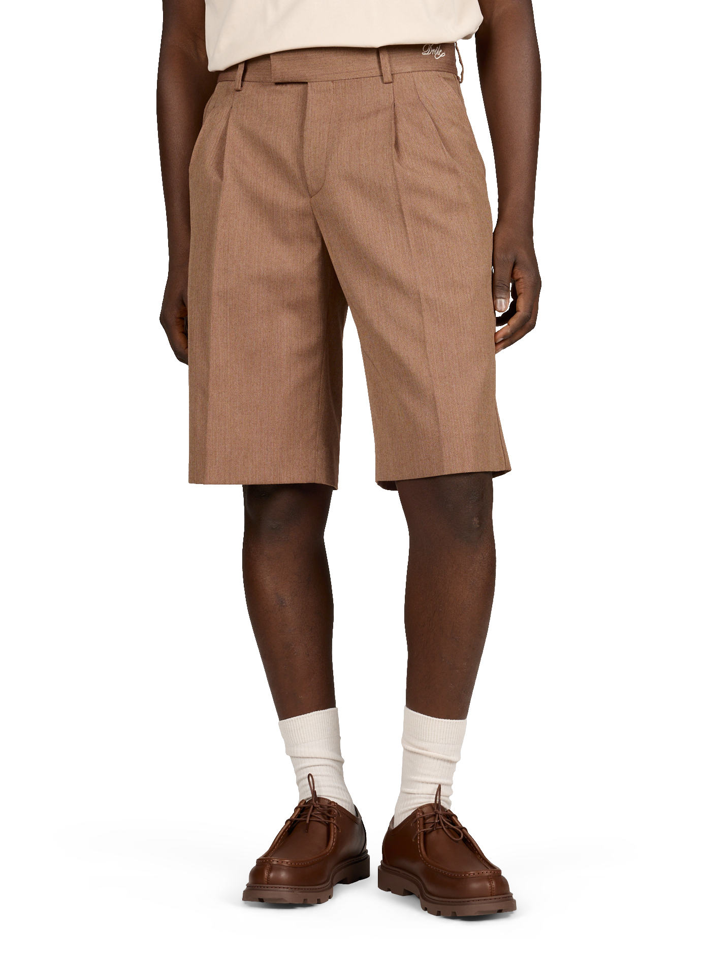 Short tailleur à chevrons DROLE DE MONSIEUR Marron