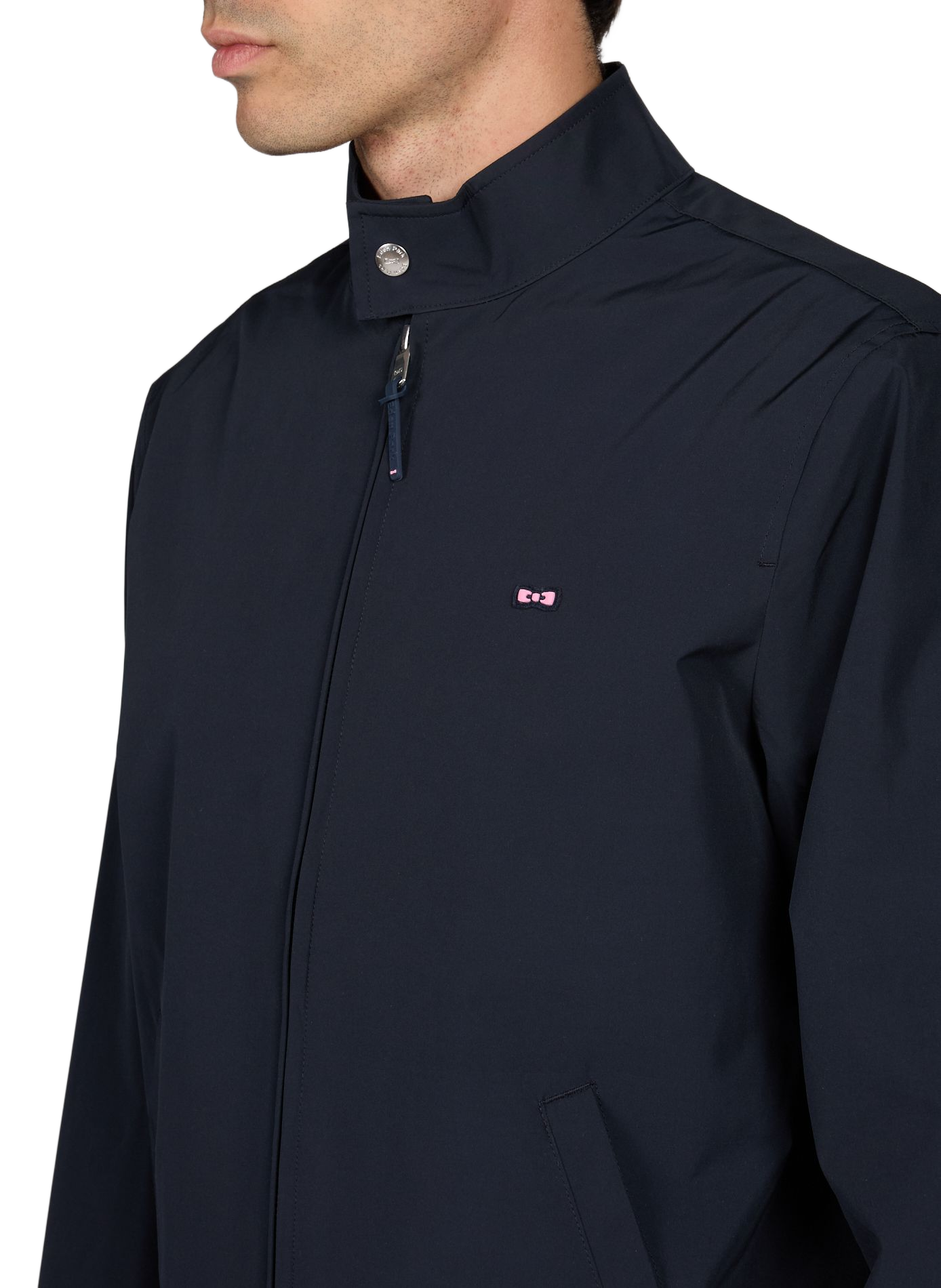 Water-repellent jacket with buttoned collar EDEN PARK Blue