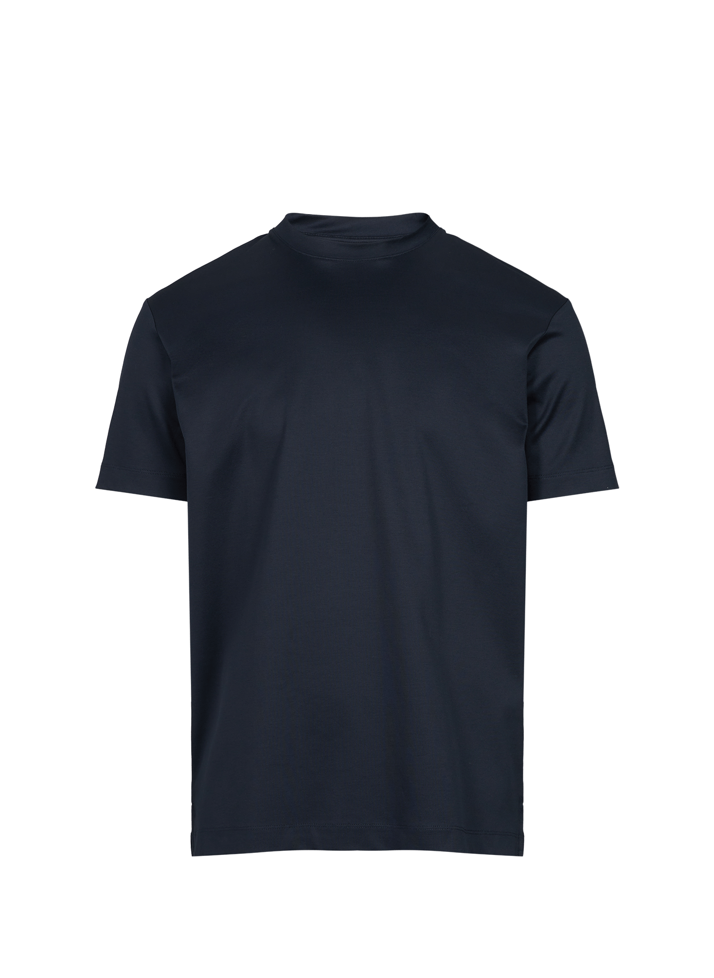 Plain round neck cotton T-shirt AURELIEN Blue