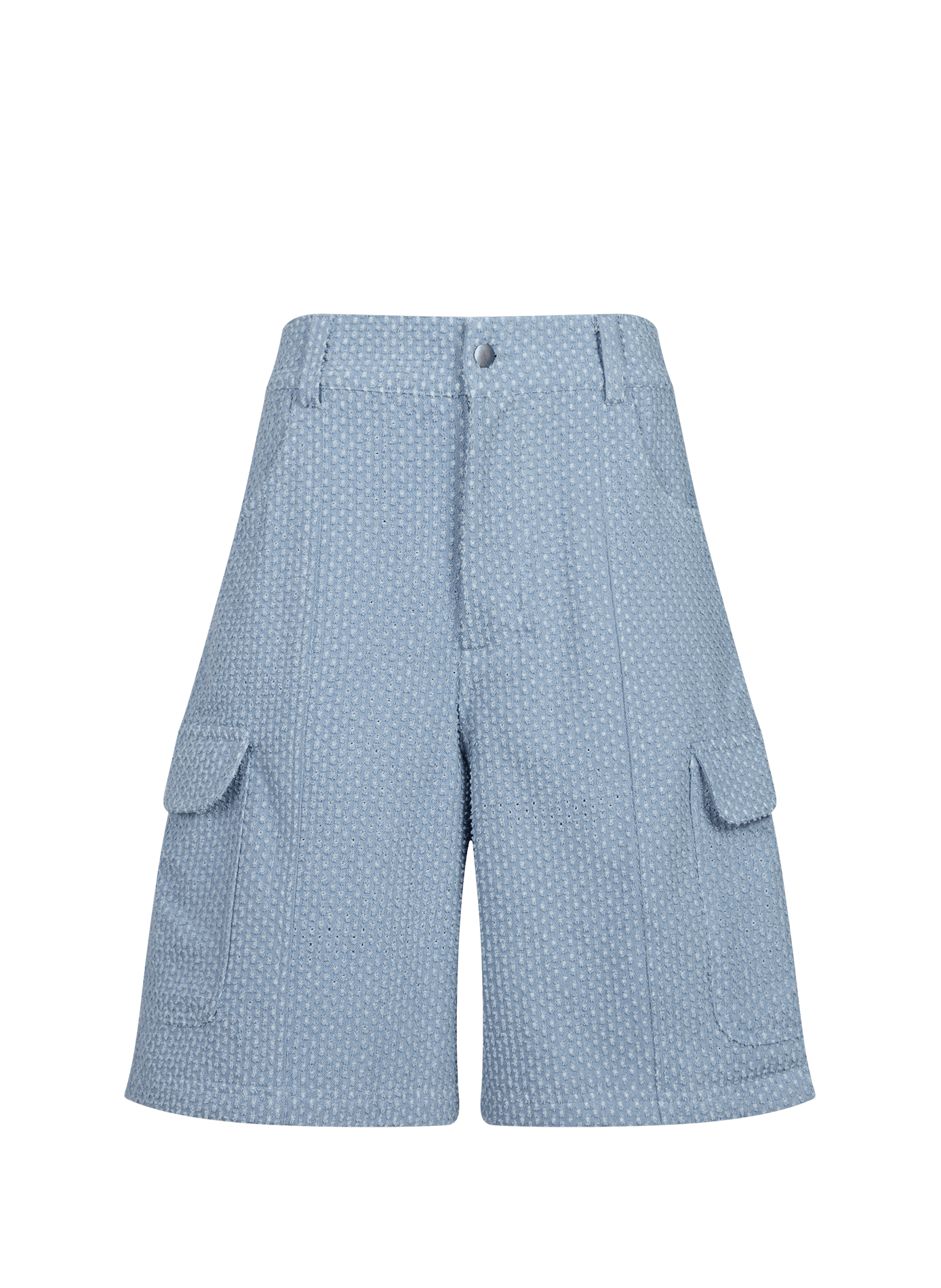 Textured ripped cotton shorts PAS UNE MARQUE Blue
