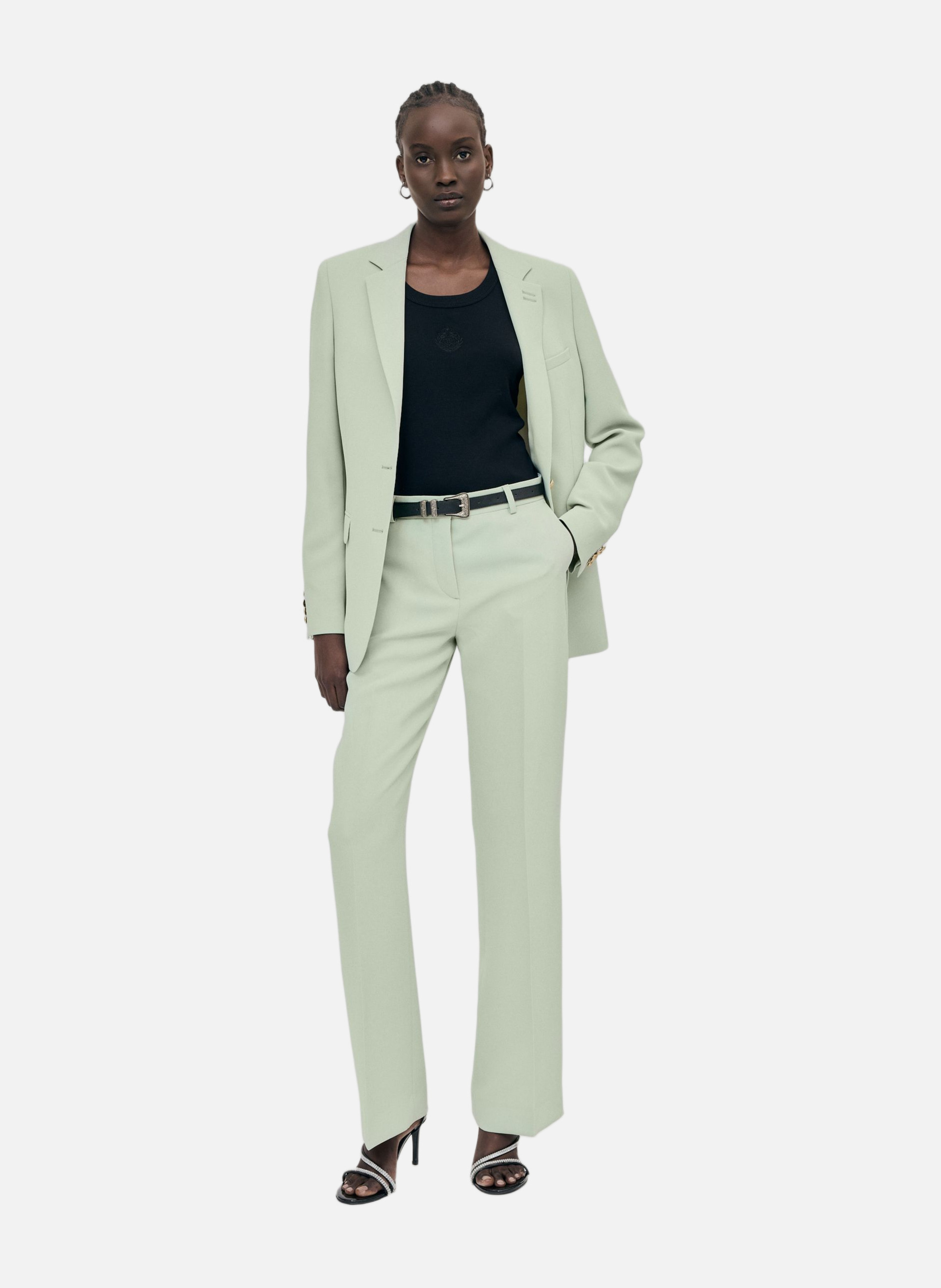 Pantalon de tailleur droit THE KOOPLES Vert