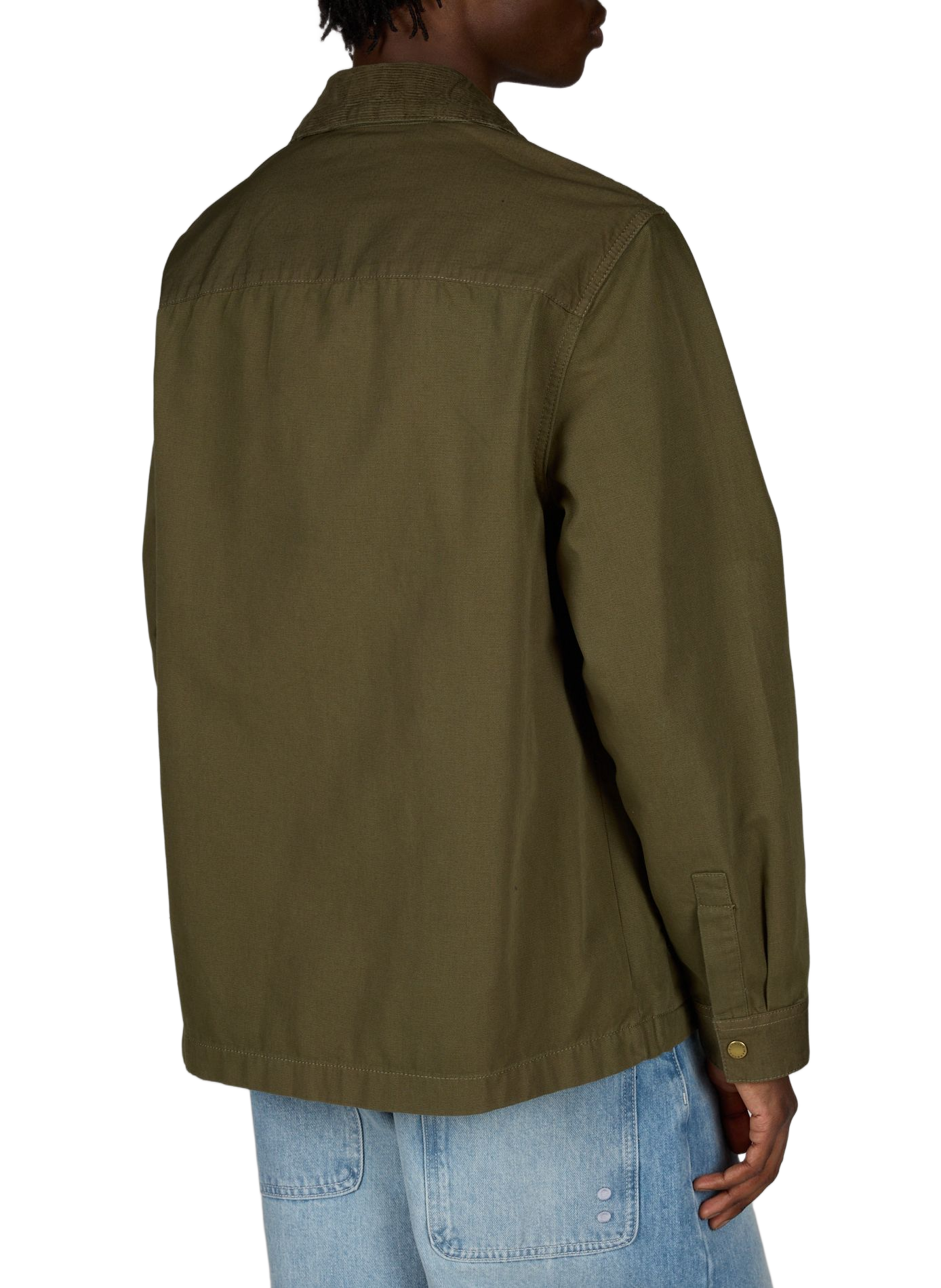 Shirt Jacket with Velvet Panels in Cotton BARBOUR Green