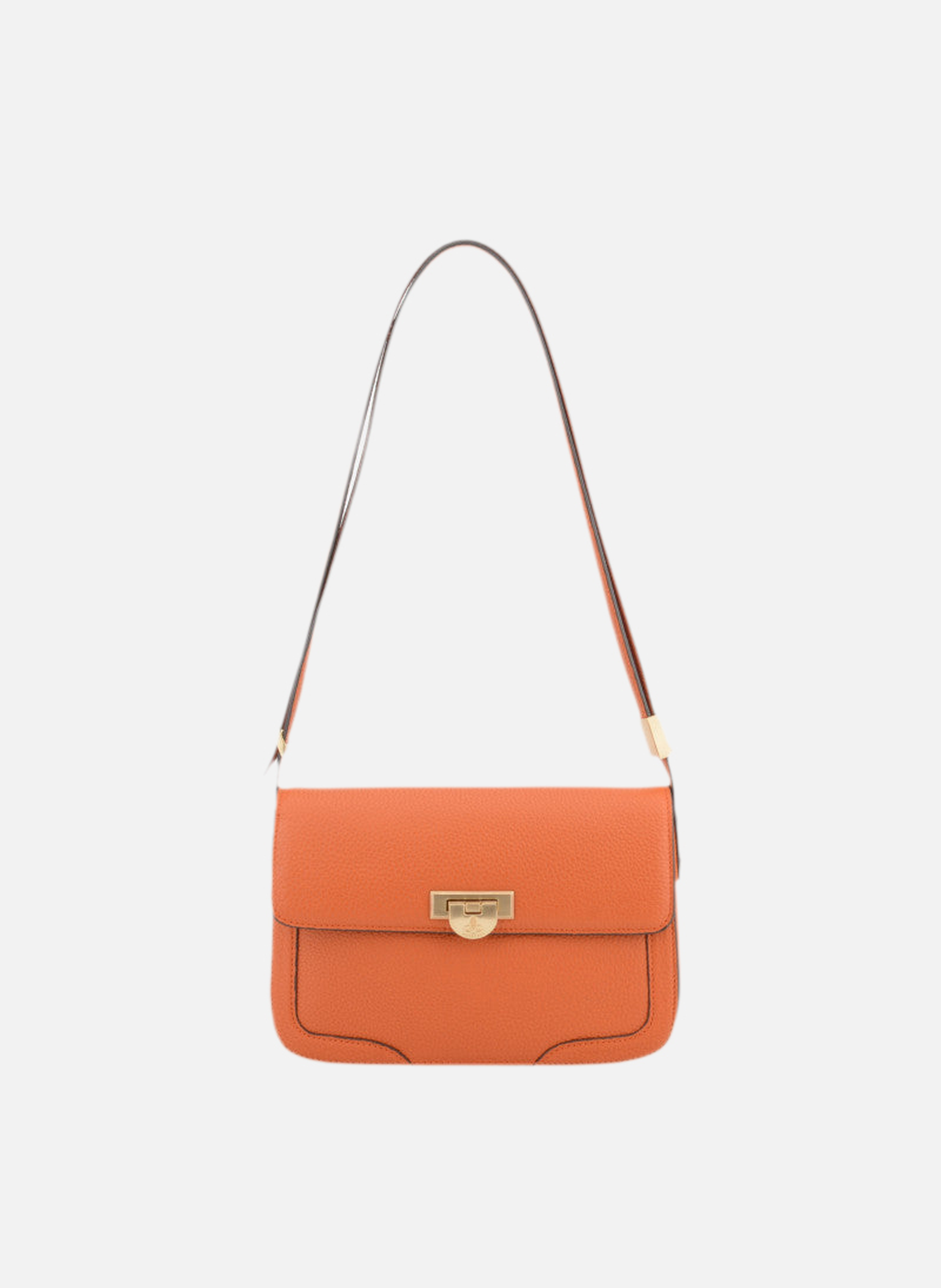 Auteuil | sac porté travers gm en cuir de vachette POURCHET Orange