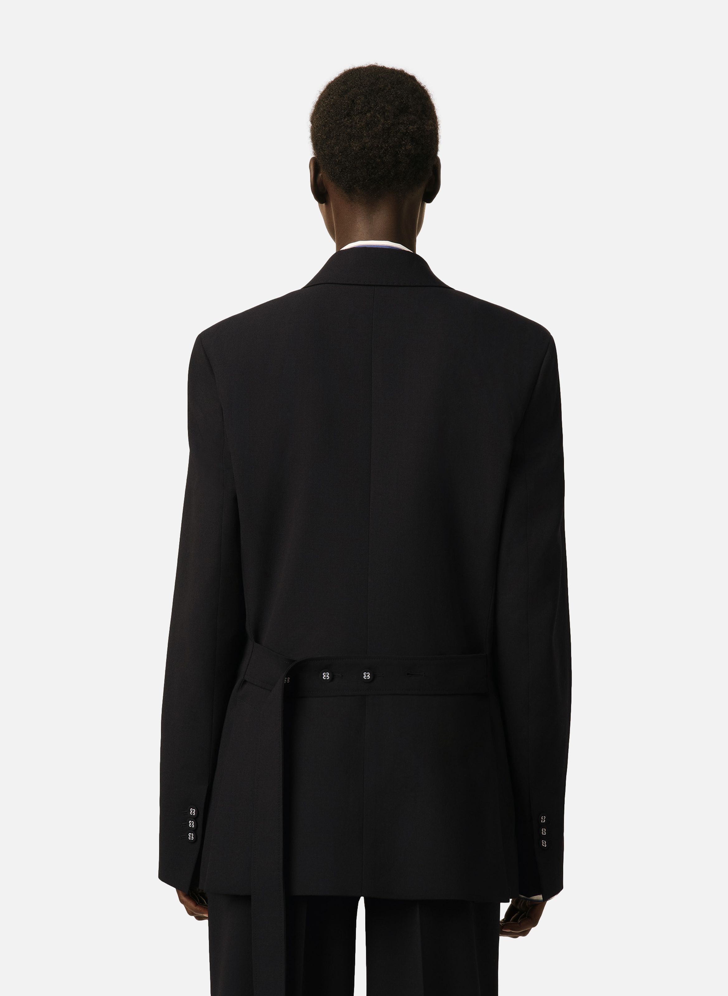 Veste double boutonnage en laine AMI PARIS Noir