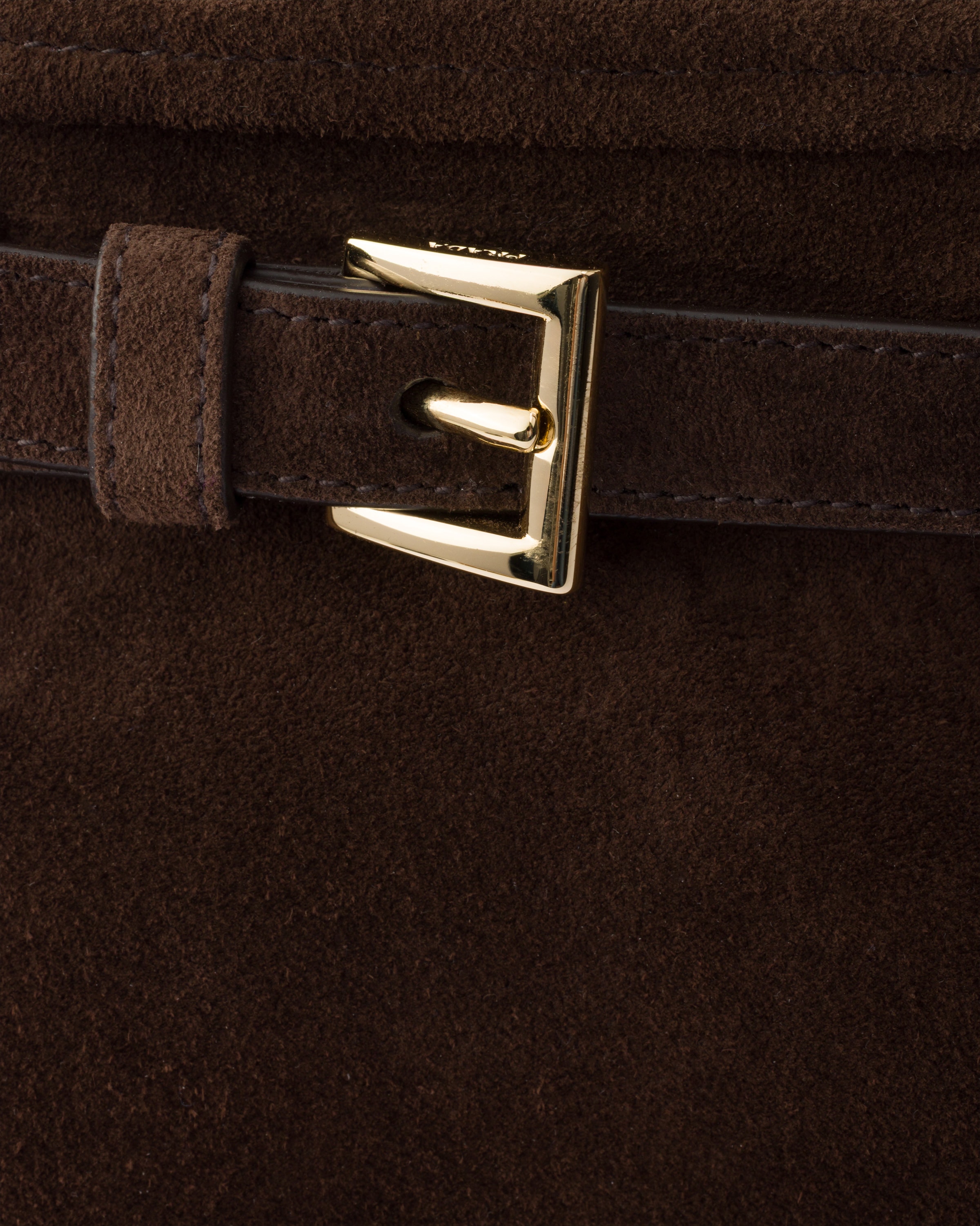 Grand sac à main prada bonnie en veau velours PRADA Marron