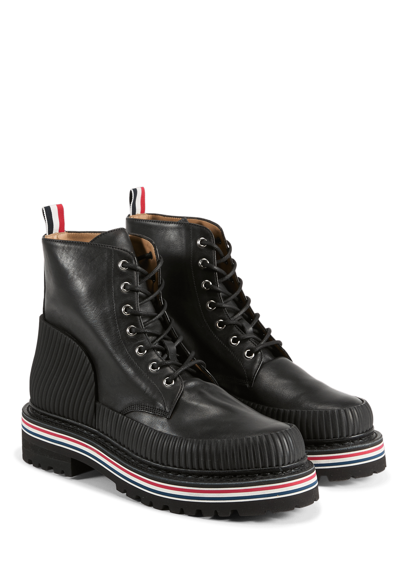 Calfskin leather ankle boots THOM BROWNE Black