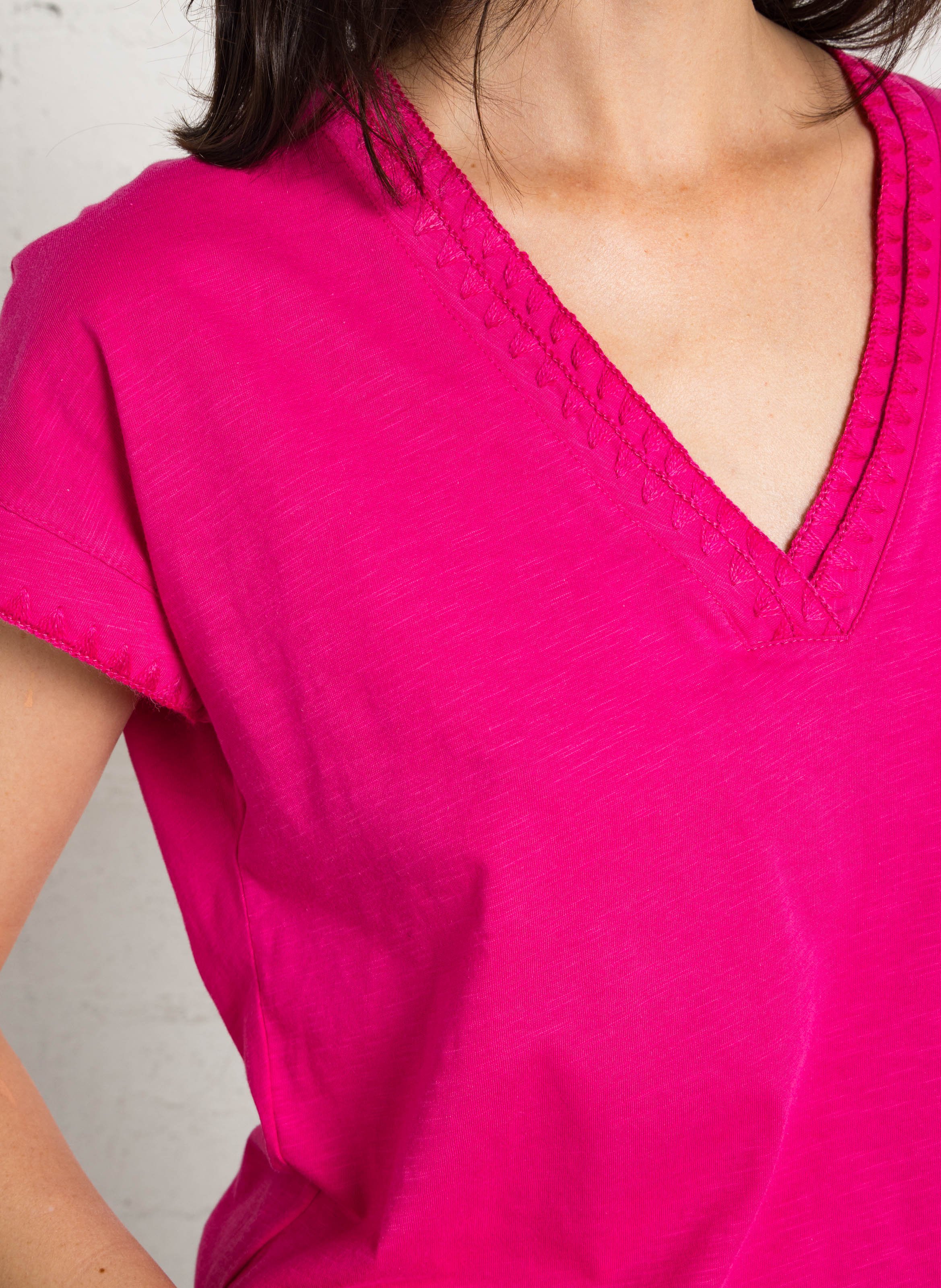Tee-shirt droit en coton trystan MAISON 123 Rose