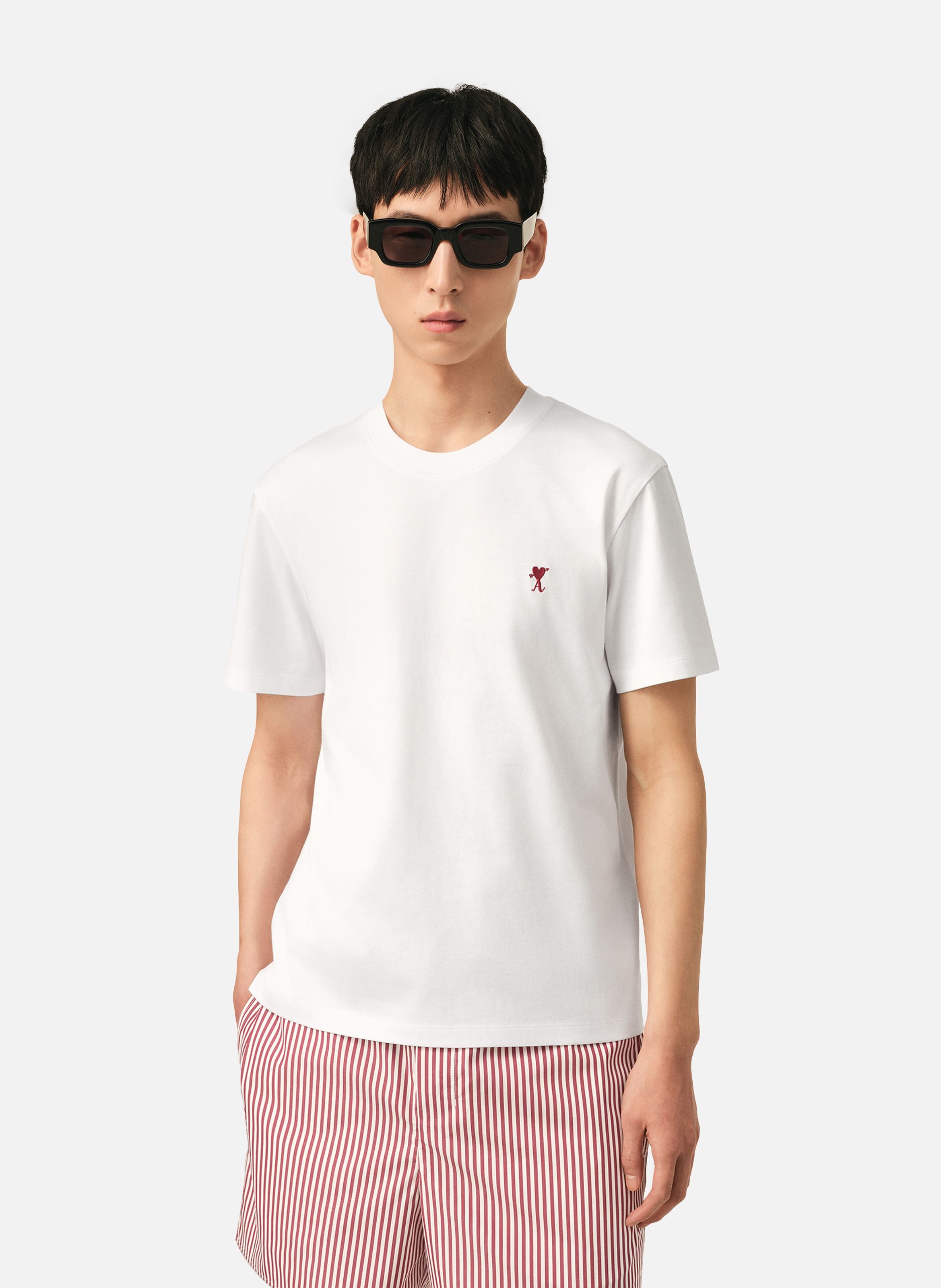 T-shirt ami de coeur en coton AMI PARIS Blanc