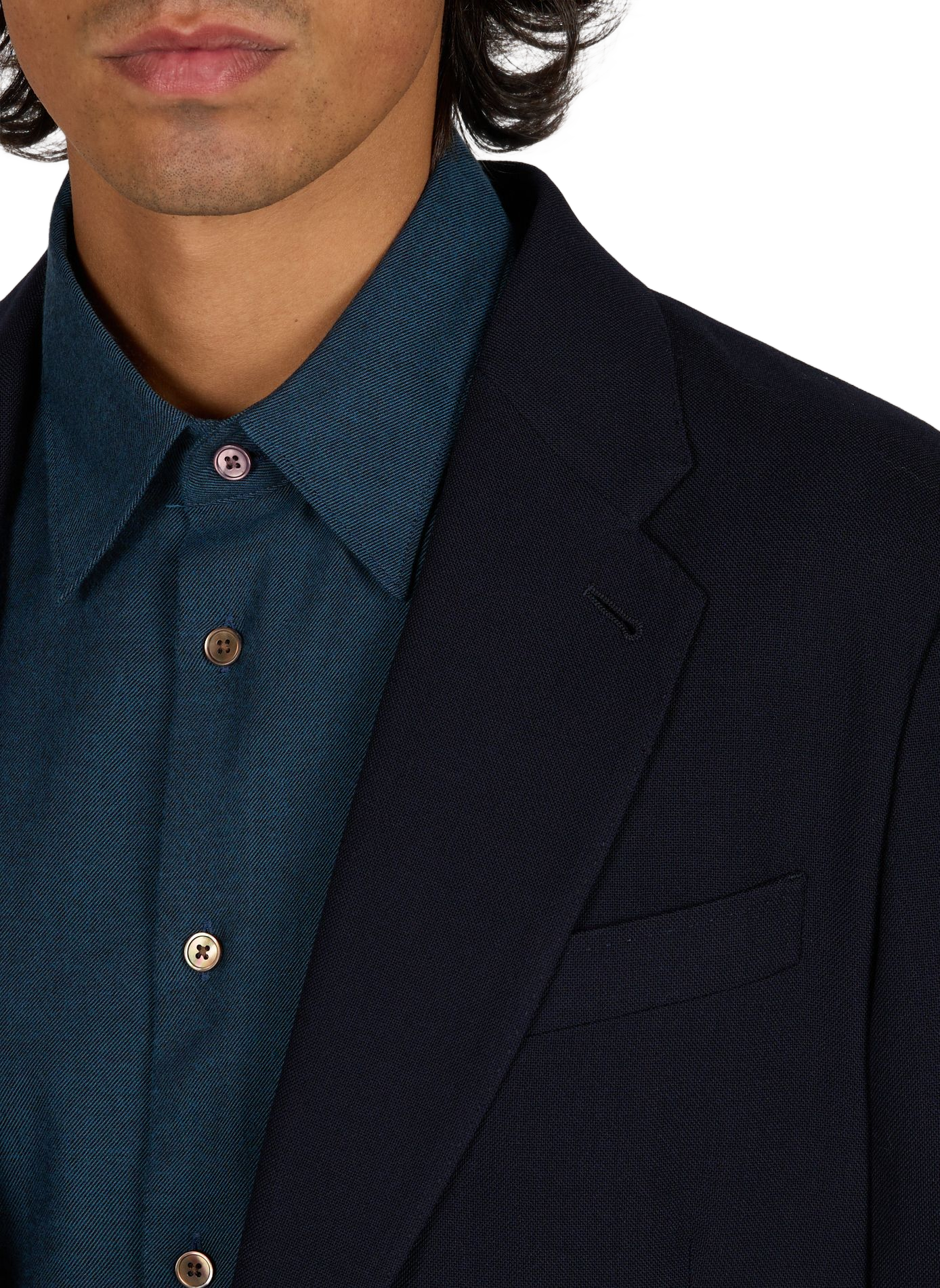 Straight wool blazer PAUL SMITH Blue