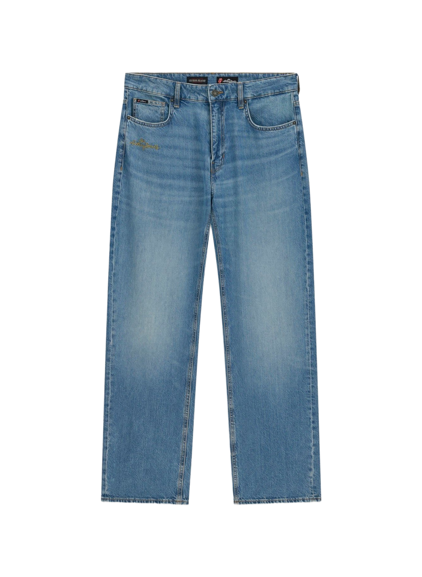 Straight-leg jeans with cotton-blend embroidery GUESS Blue