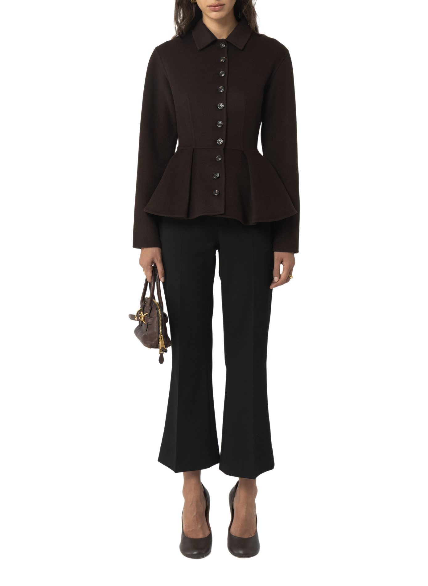 Peplum jacket in a wool blend ARAKII Brown