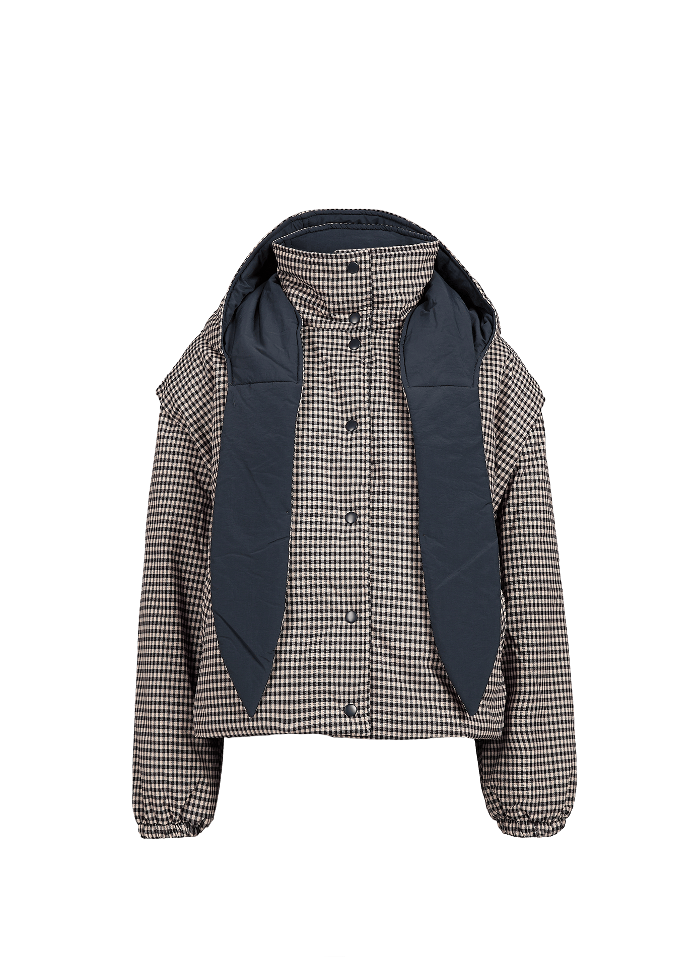 Short oversized checked coat OBJECT Multicolour
