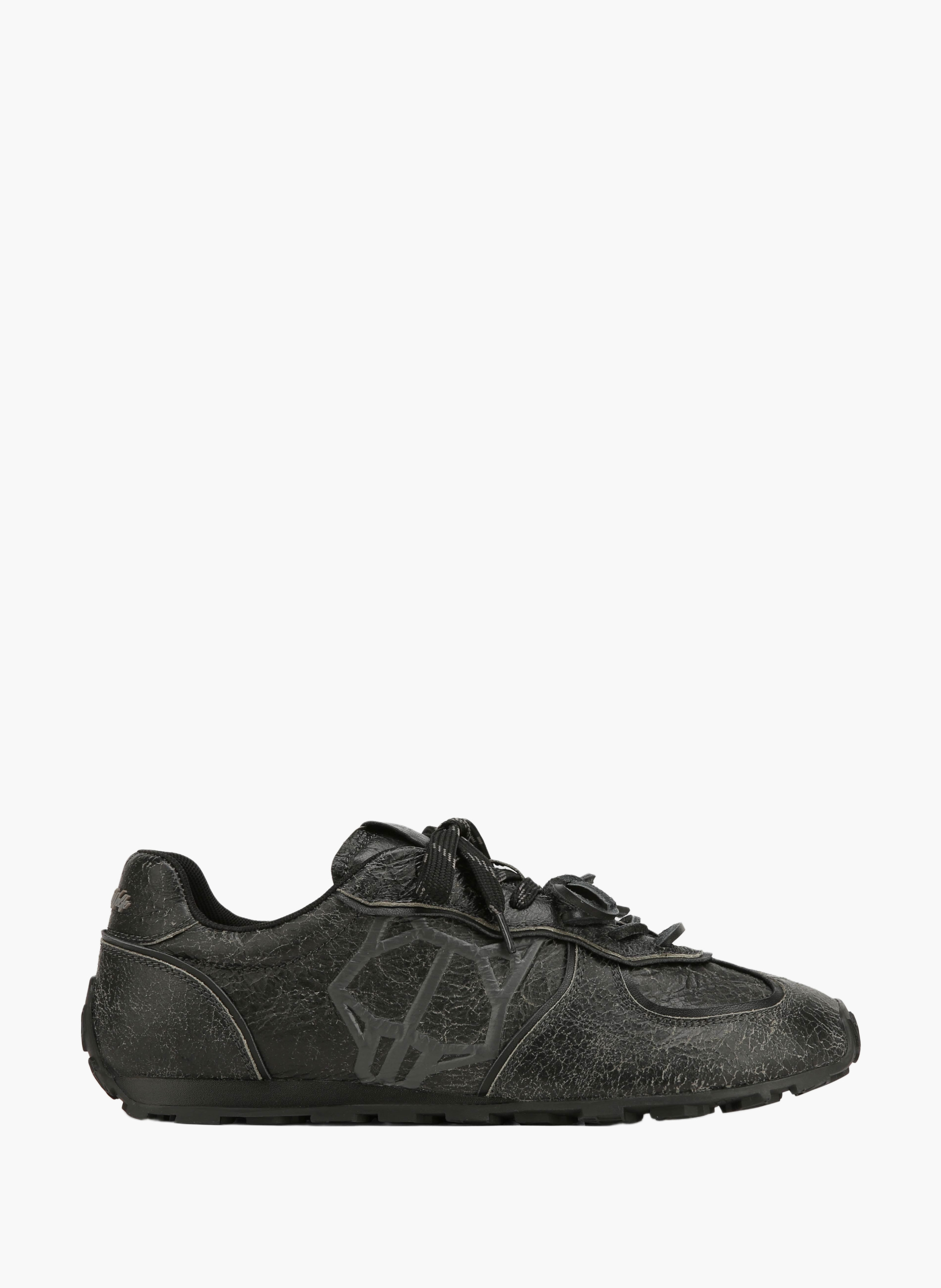 Baskets lightning en cuir vieilli NAKED WOLFE Gris