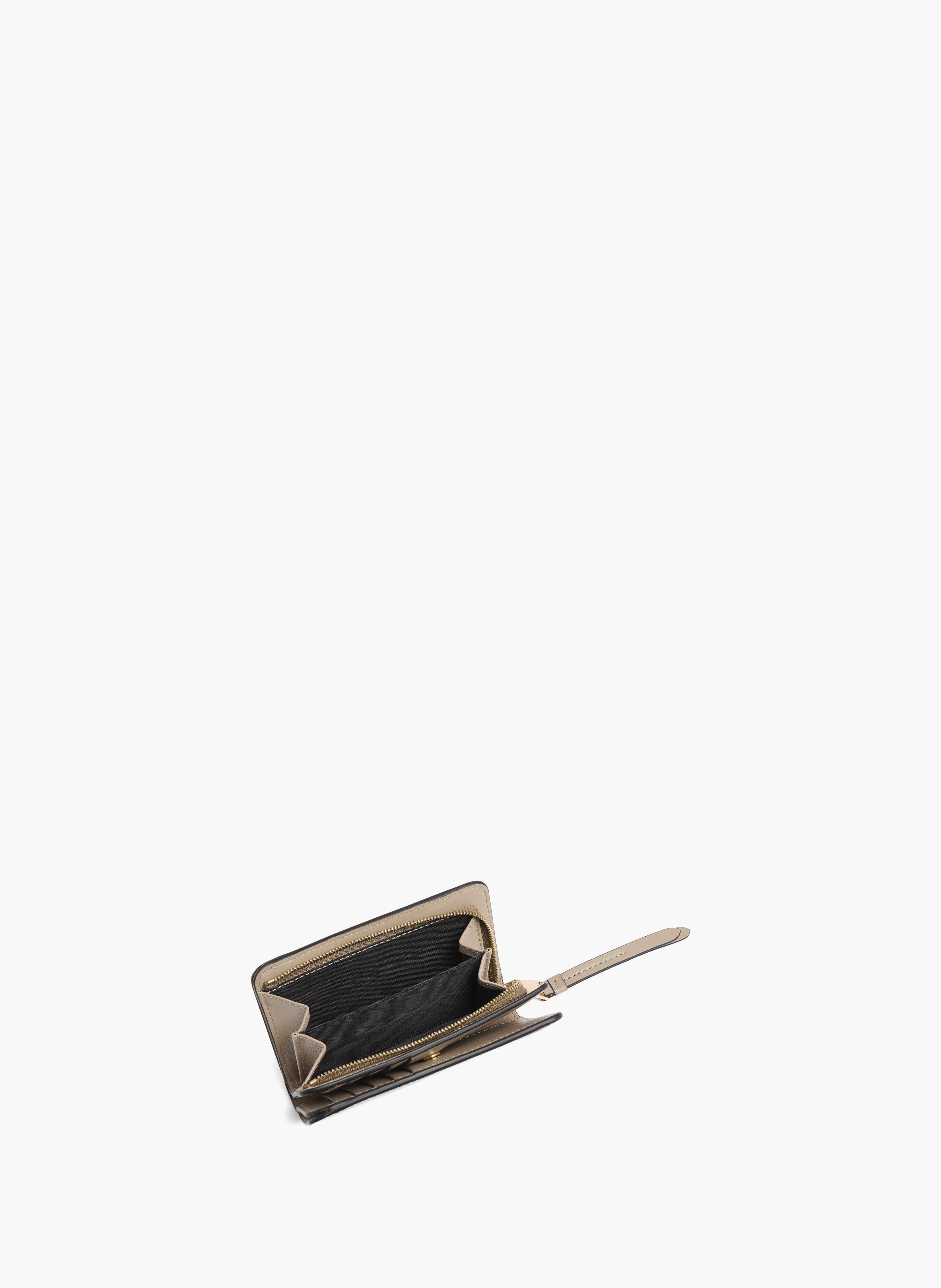 Portefeuille compact origami de lancel en cuir de vachette lisse LANCEL Gris