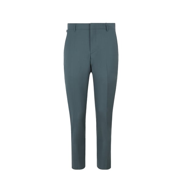 Pantalon droit en laine et mohair