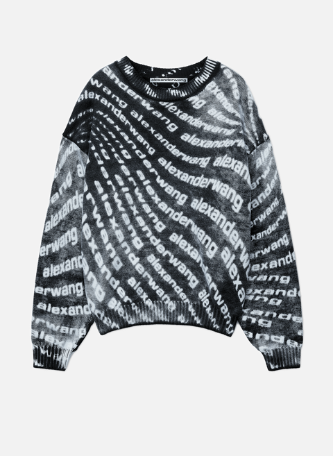 Logo print cotton sweater MulticolorALEXANDER WANG 