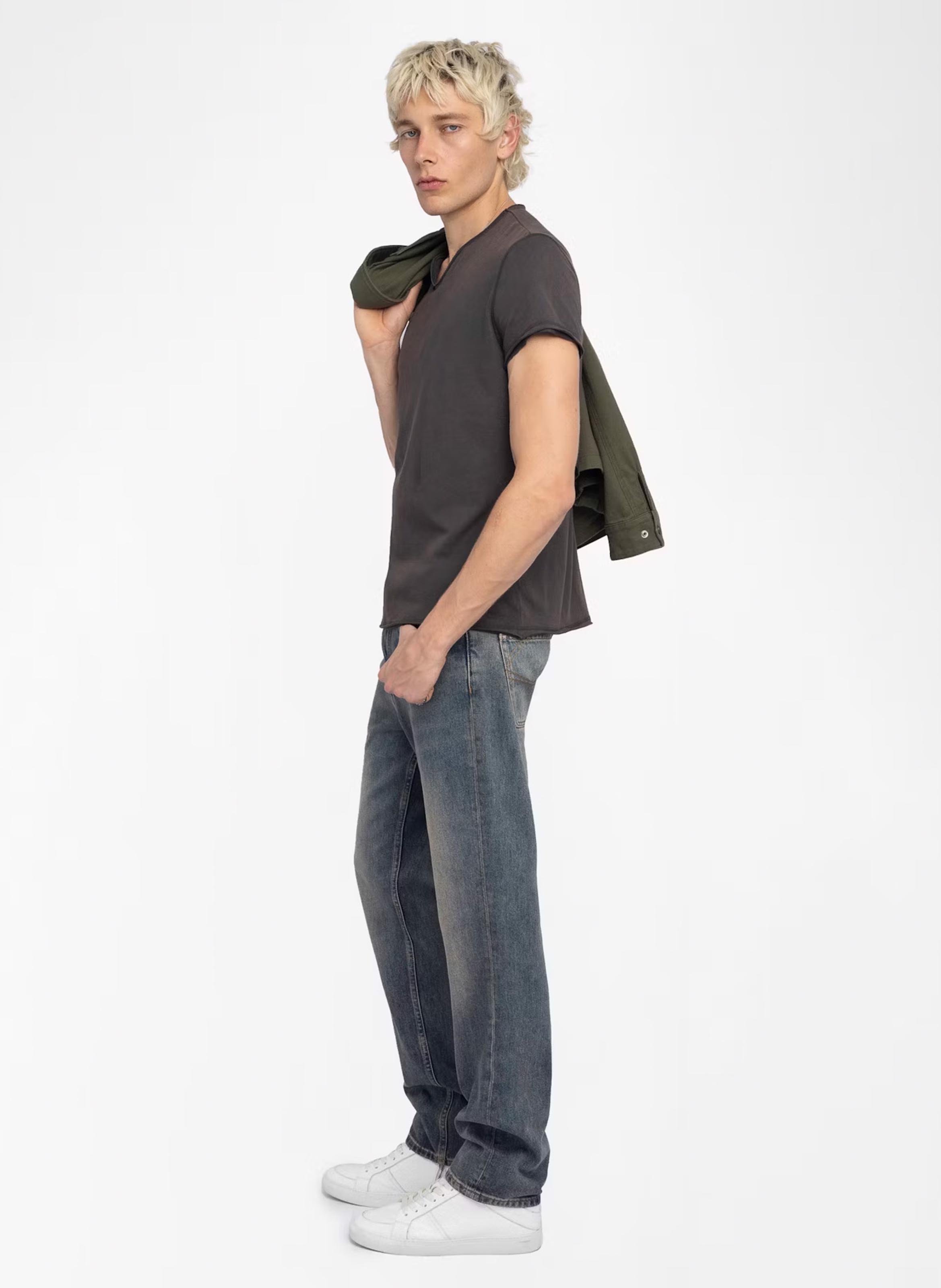 Tee-shirt droit en coton sérigraphié monastir ZADIG&VOLTAIRE Gris