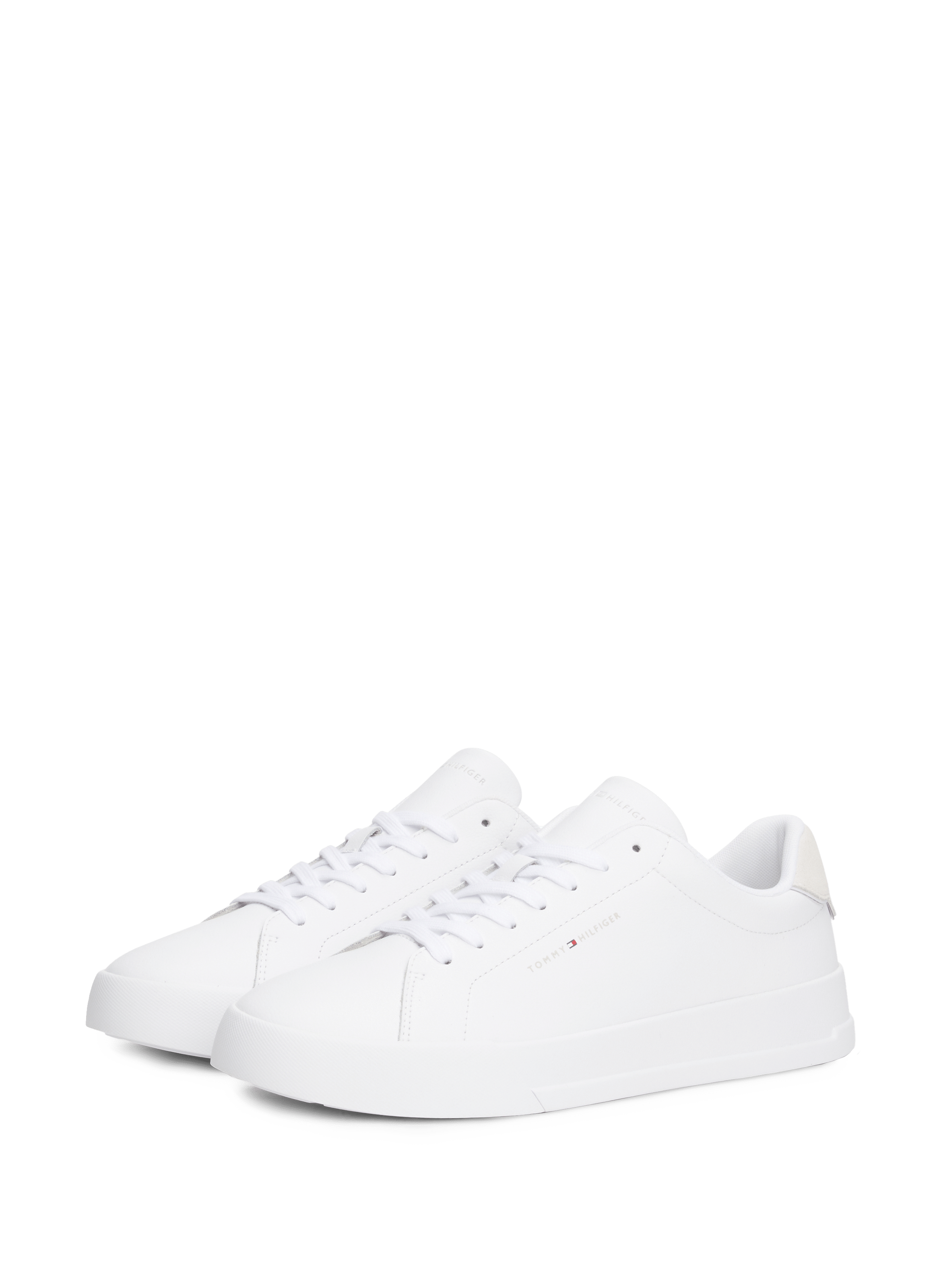 Grain effect leather sneakers TOMMY HILFIGER White