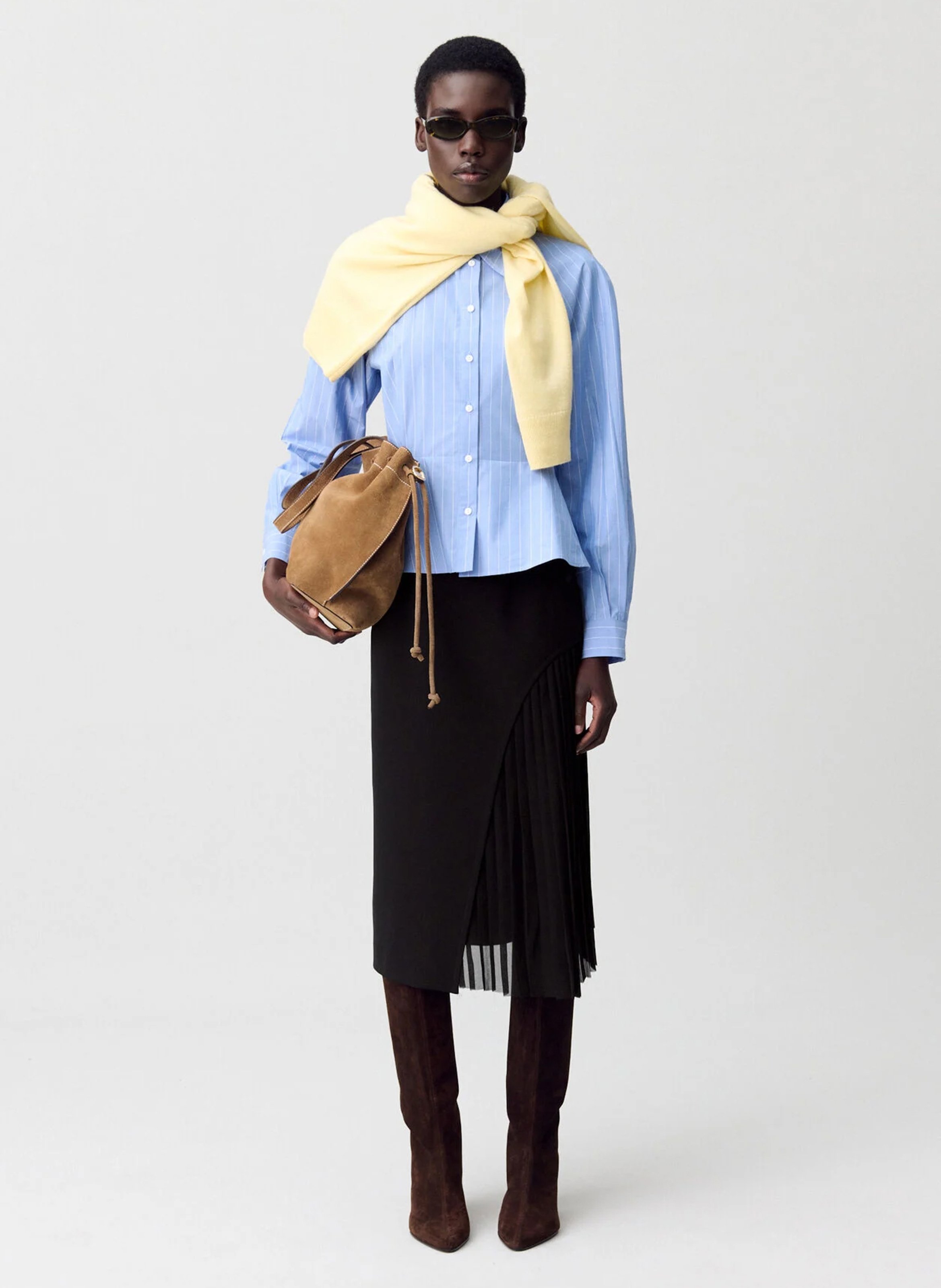 Jupe midi plissée simona CLAUDIE PIERLOT Noir