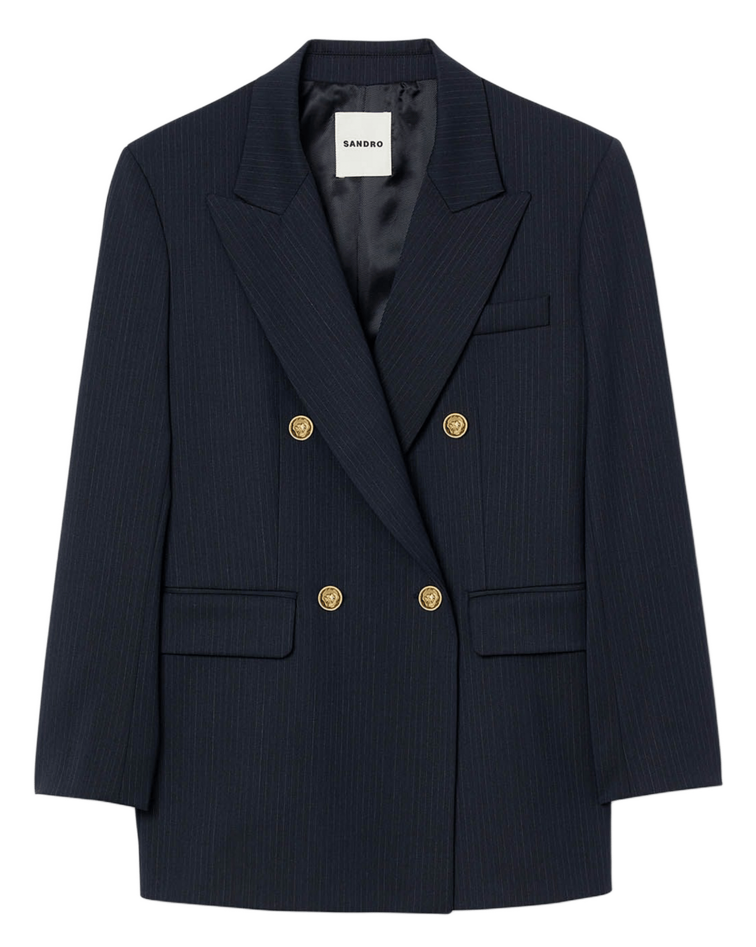 Veste de tailleur à rayures en laine mélangée SANDRO Bleu