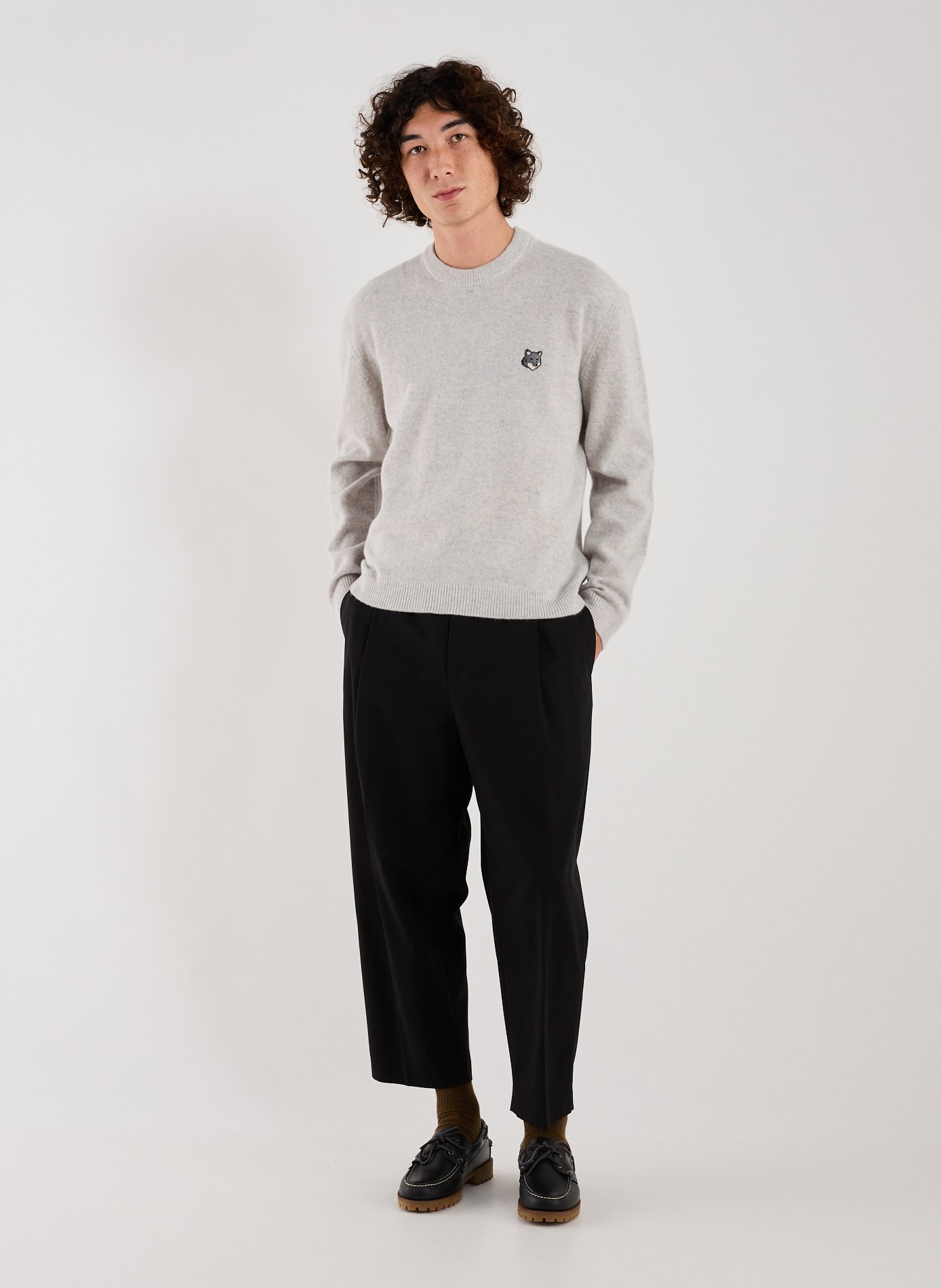 Round neck wool sweatshirt MAISON KITSUNÉ Grey