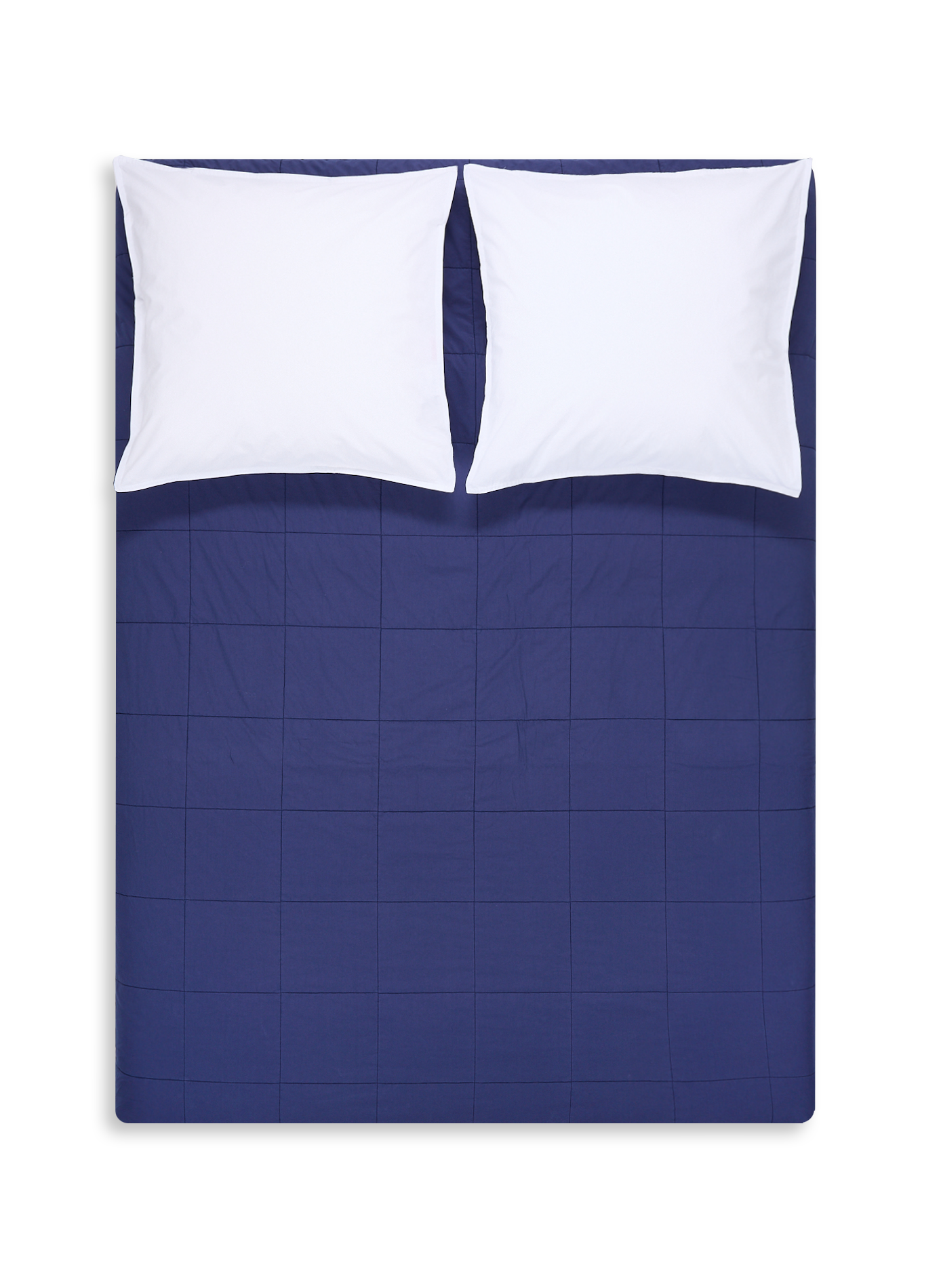 Couvre-lit à carreaux en percale de coton AU PRINTEMPS PARIS Bleu