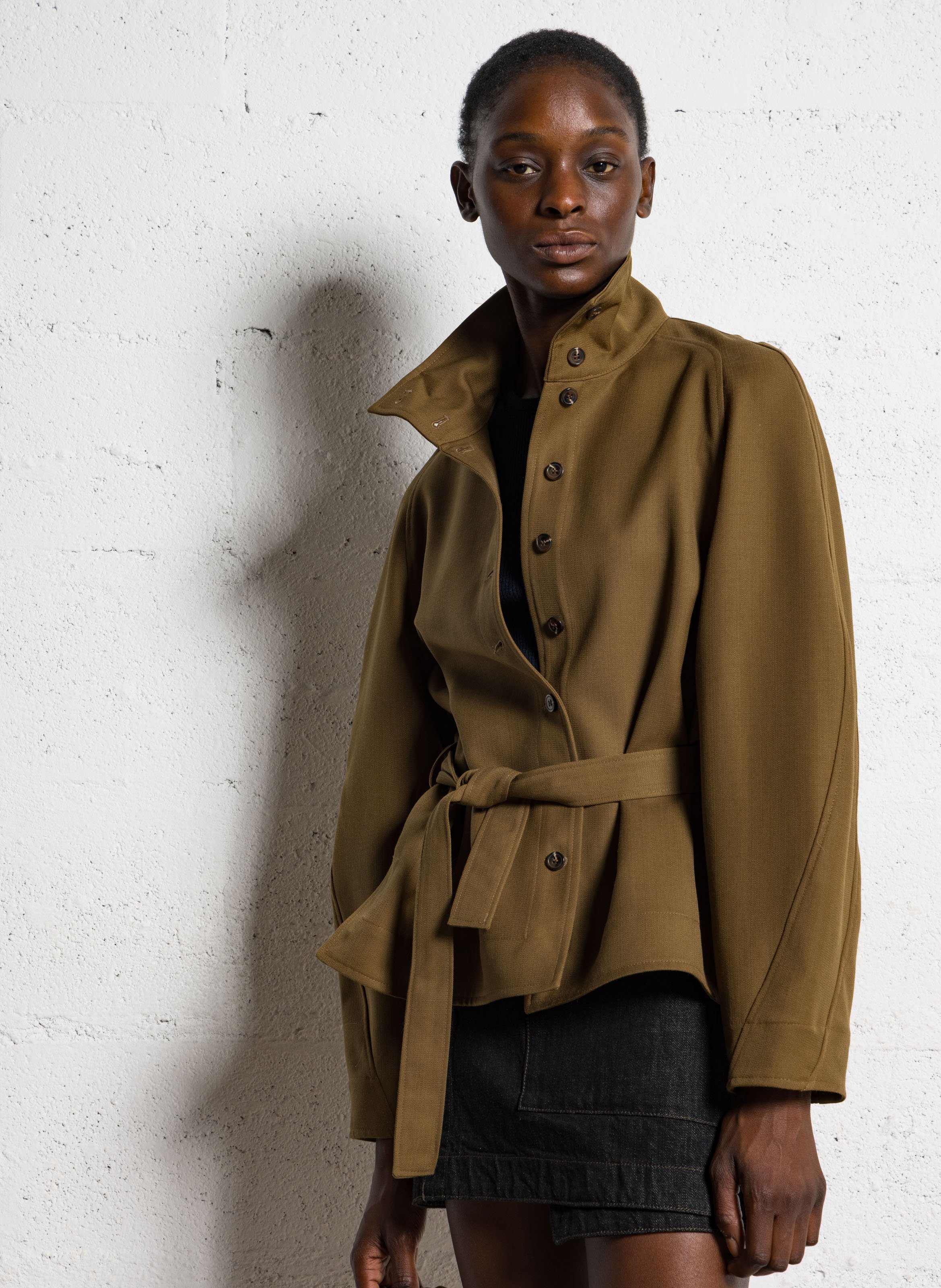 Veste col montant geode SOEUR Kaki