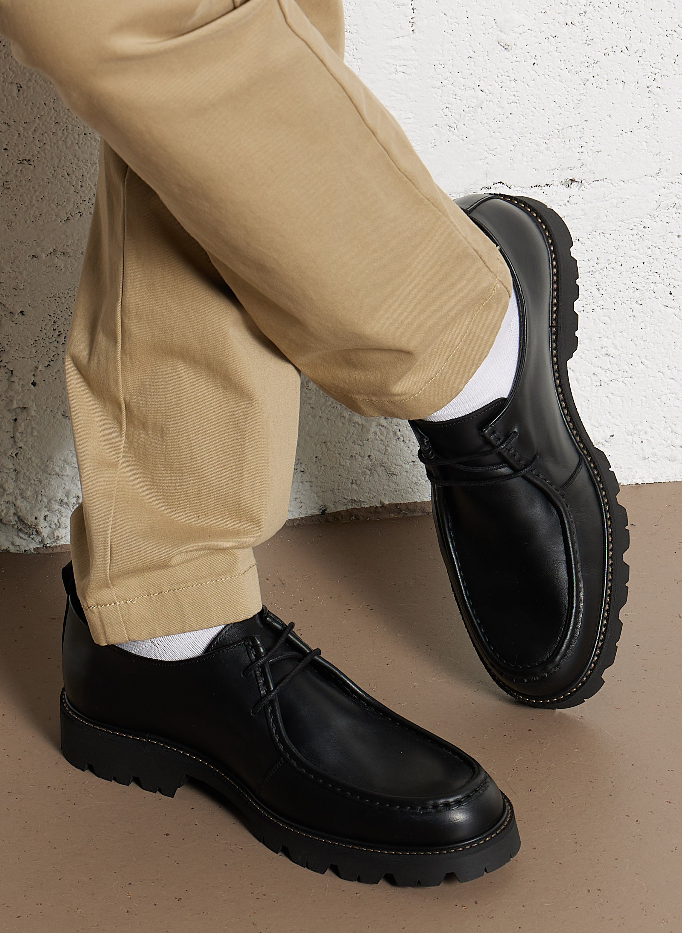 Derbies à lacets en cuir IKKS Noir