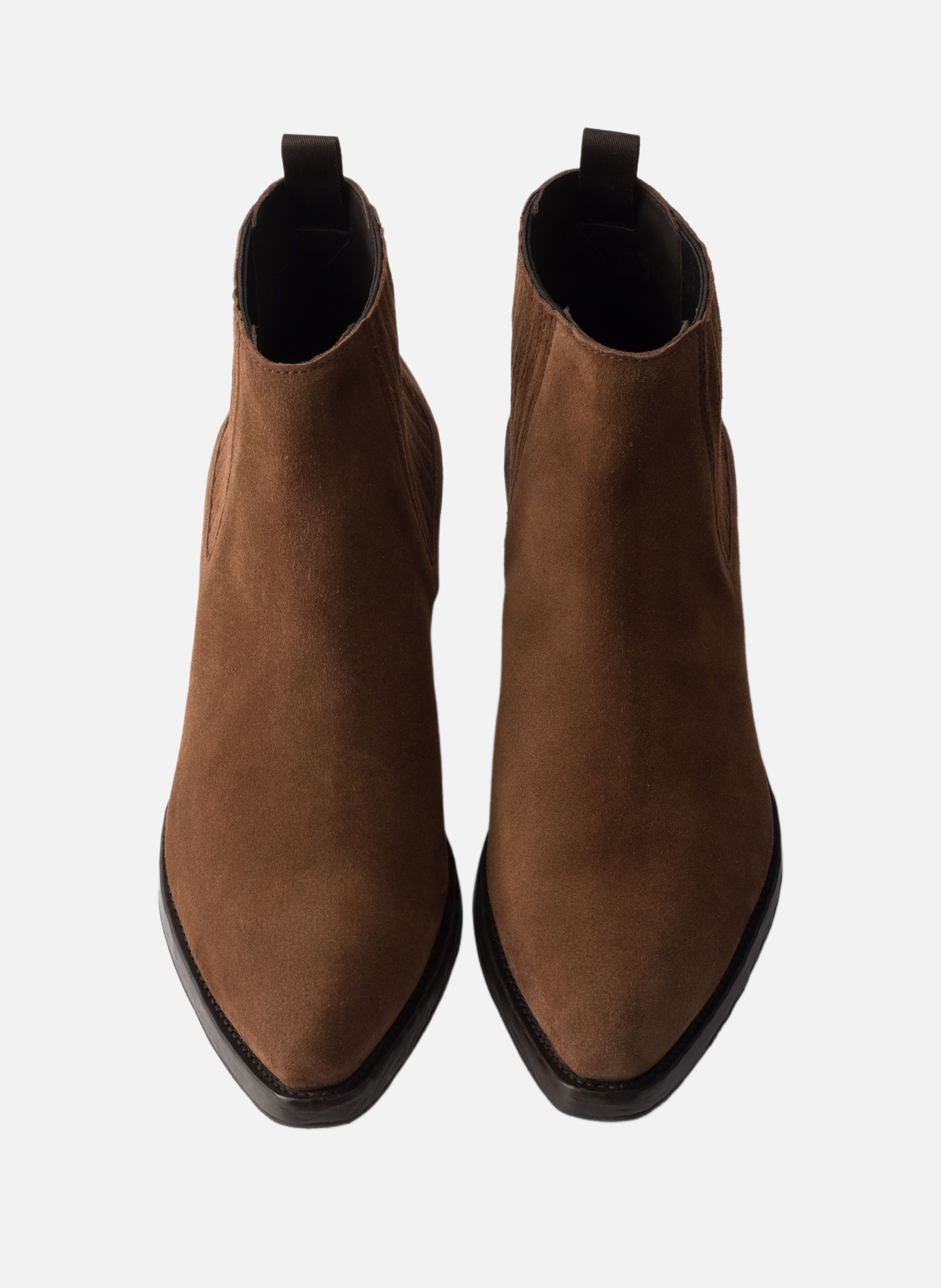 Bottines chelsea en veau velours PRADA Marron