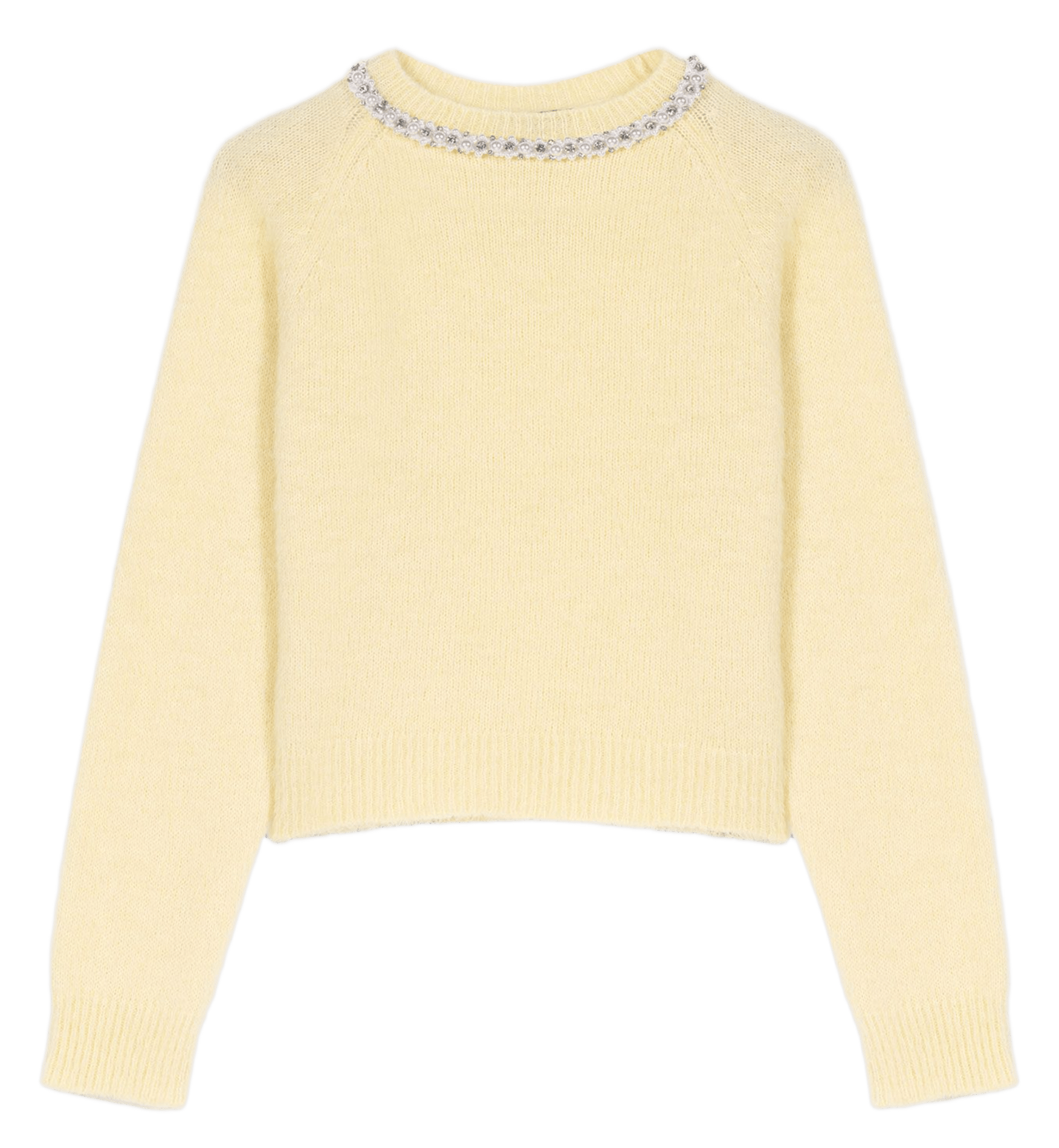 Pull col rond bijoux MAJE Jaune