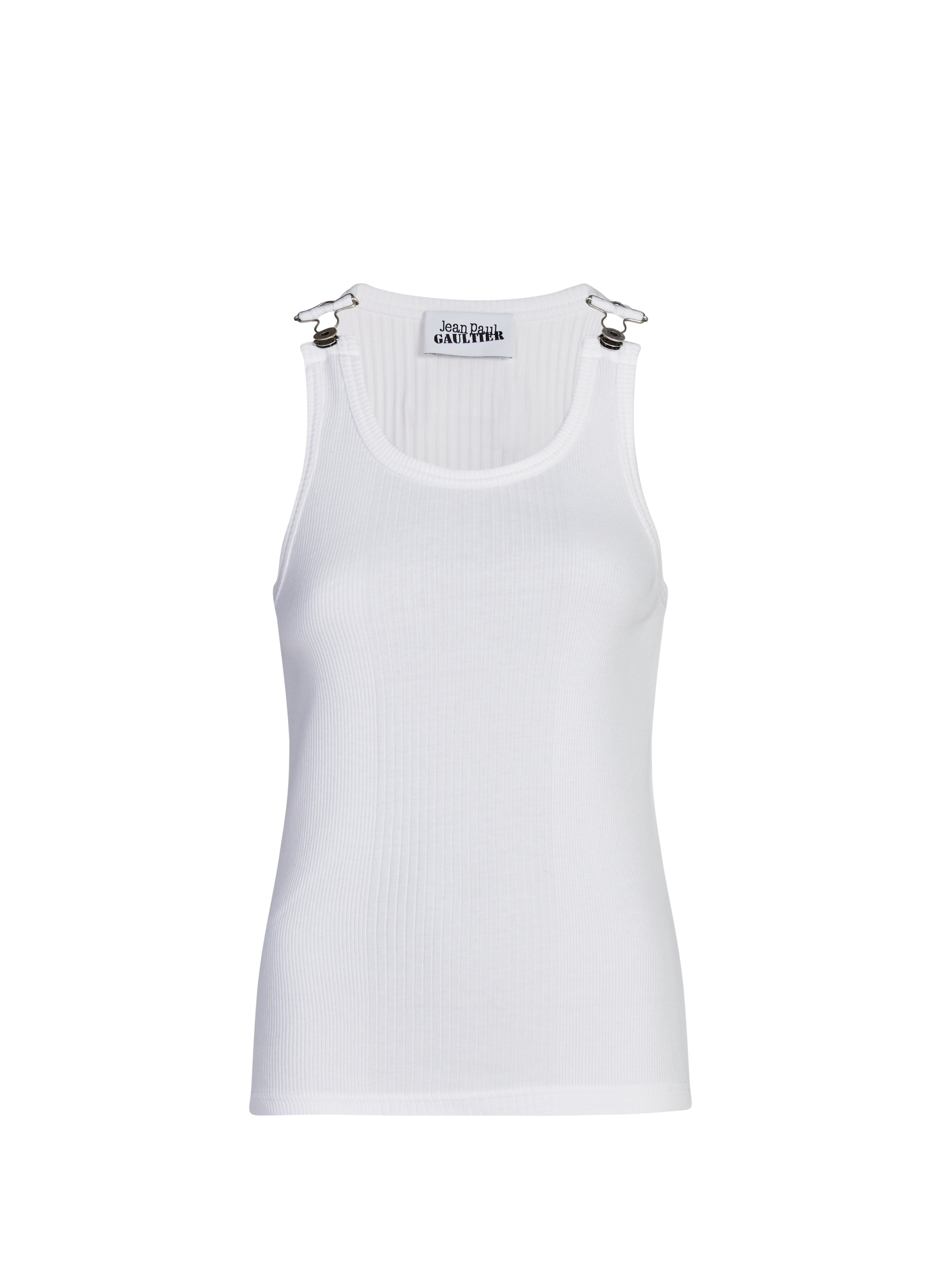 Top côtelé en coton JEAN PAUL GAULTIER Blanc