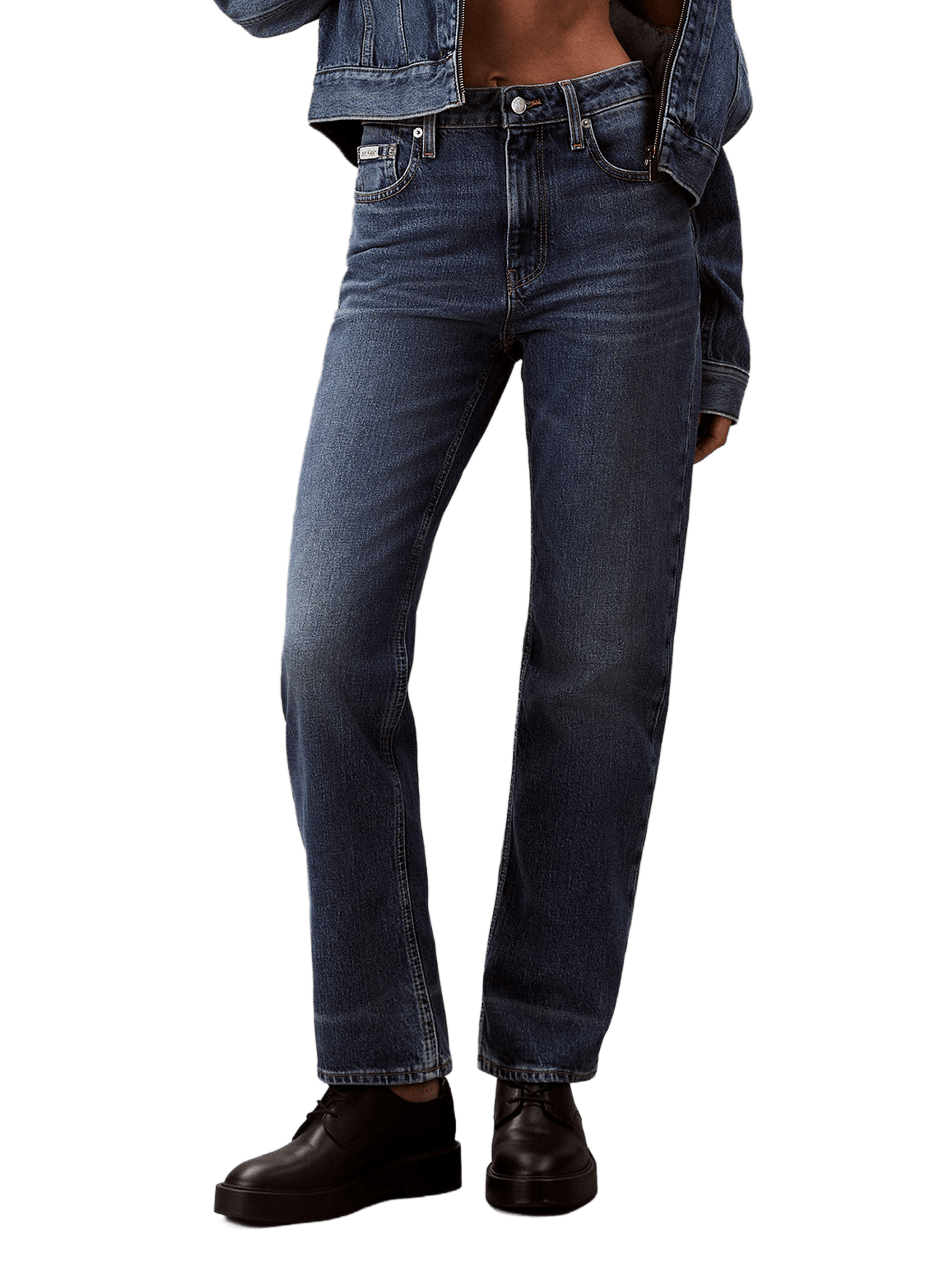 Jean droit taille haute CALVIN KLEIN Bleu