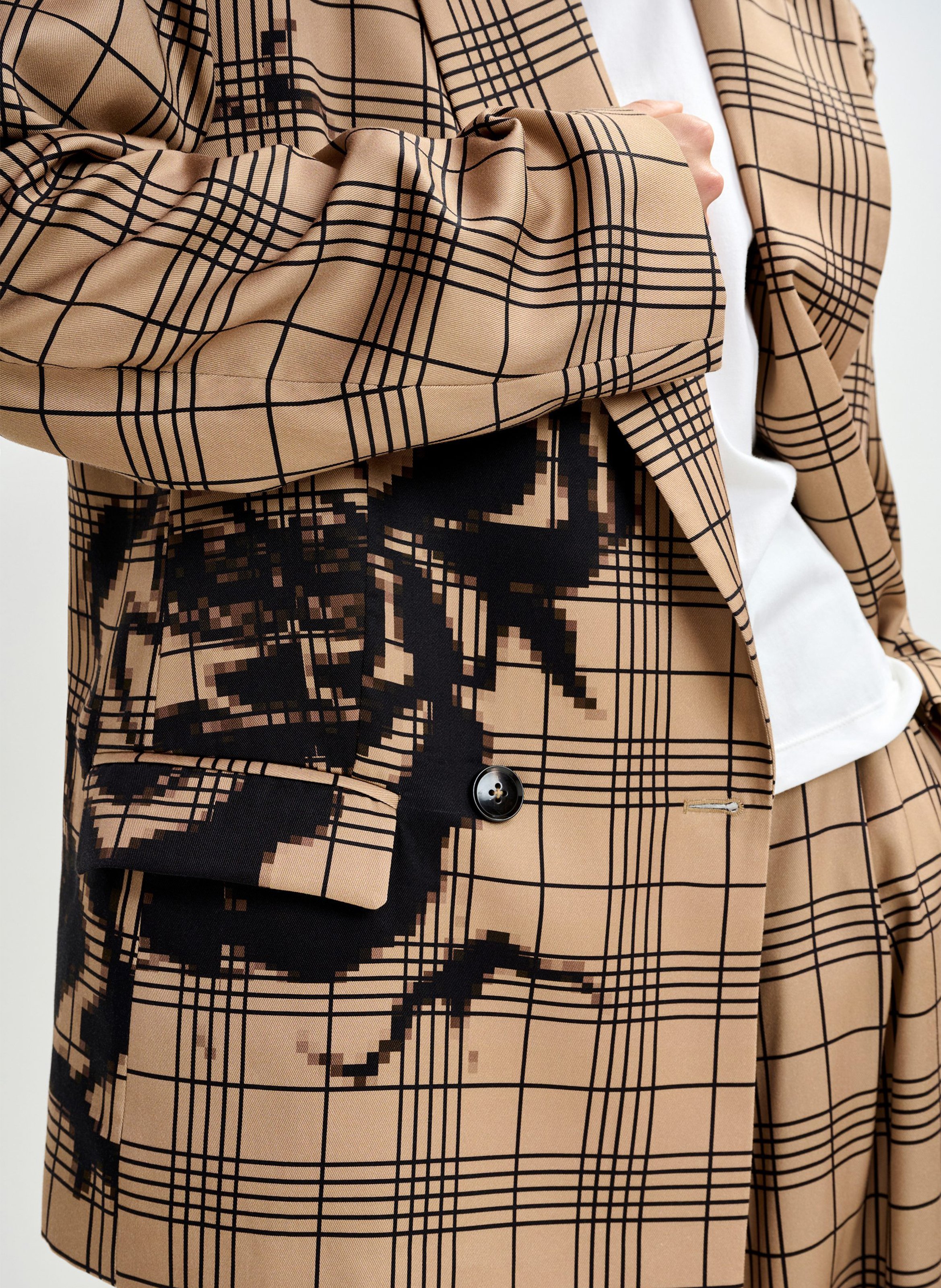 Veste tailleur oversize à carreaux Juliana ESSENTIEL ANTWERP Marron