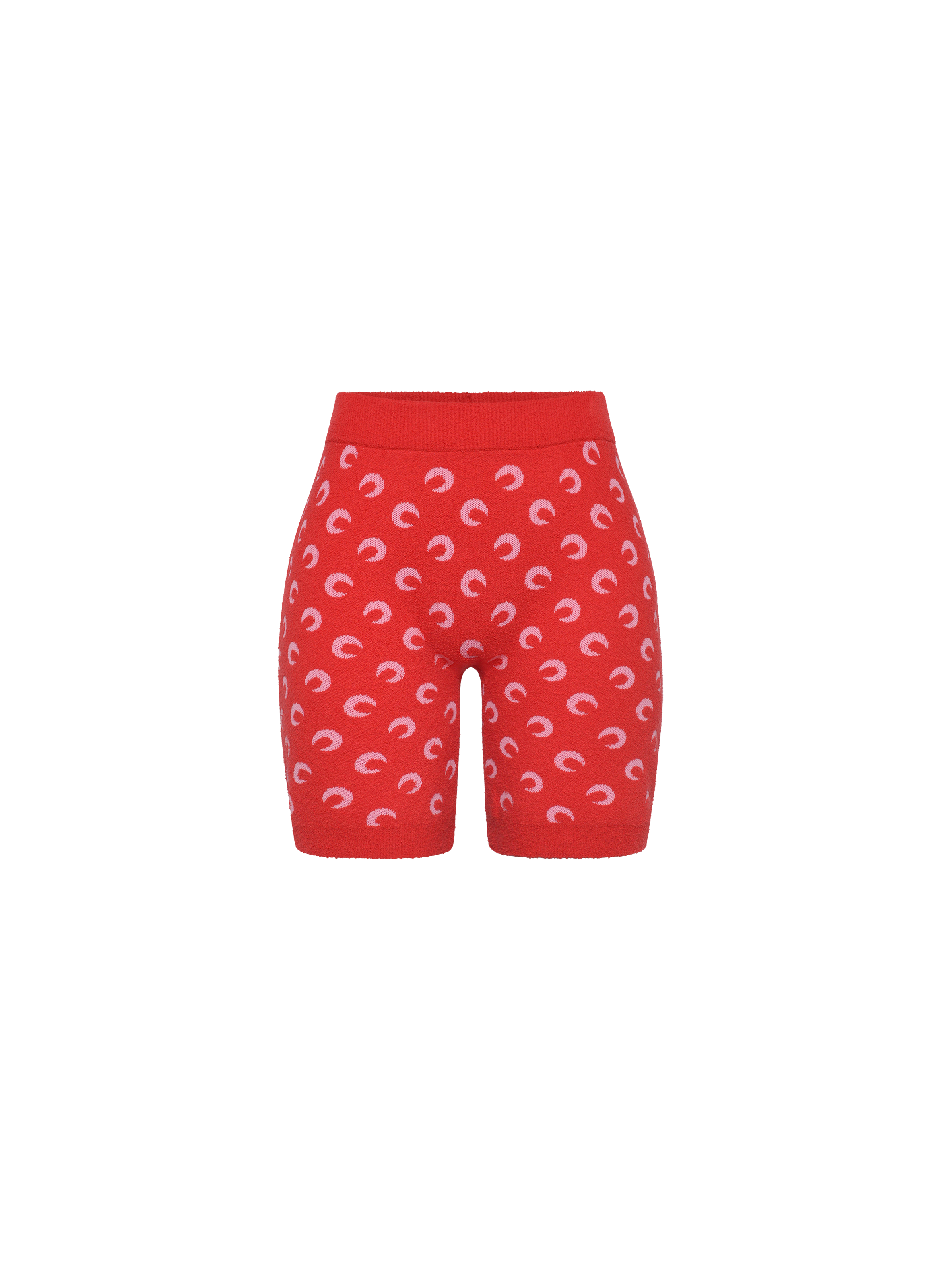 Moon printed jacquard bouclette mini shorts organic cotton MARINE SERRE Red