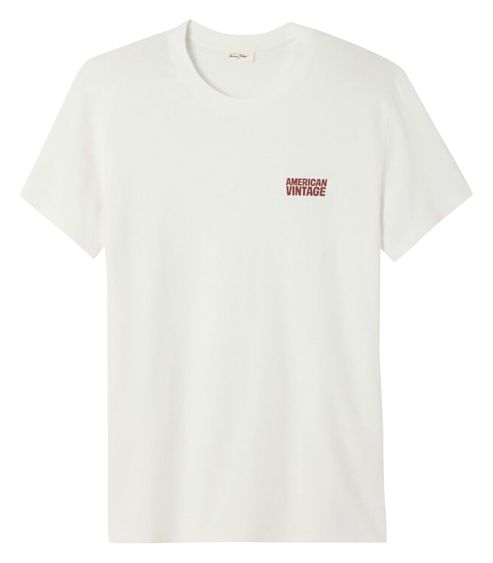 Tee-shirt droit col rond en coton ykobow AMERICAN VINTAGE Blanc