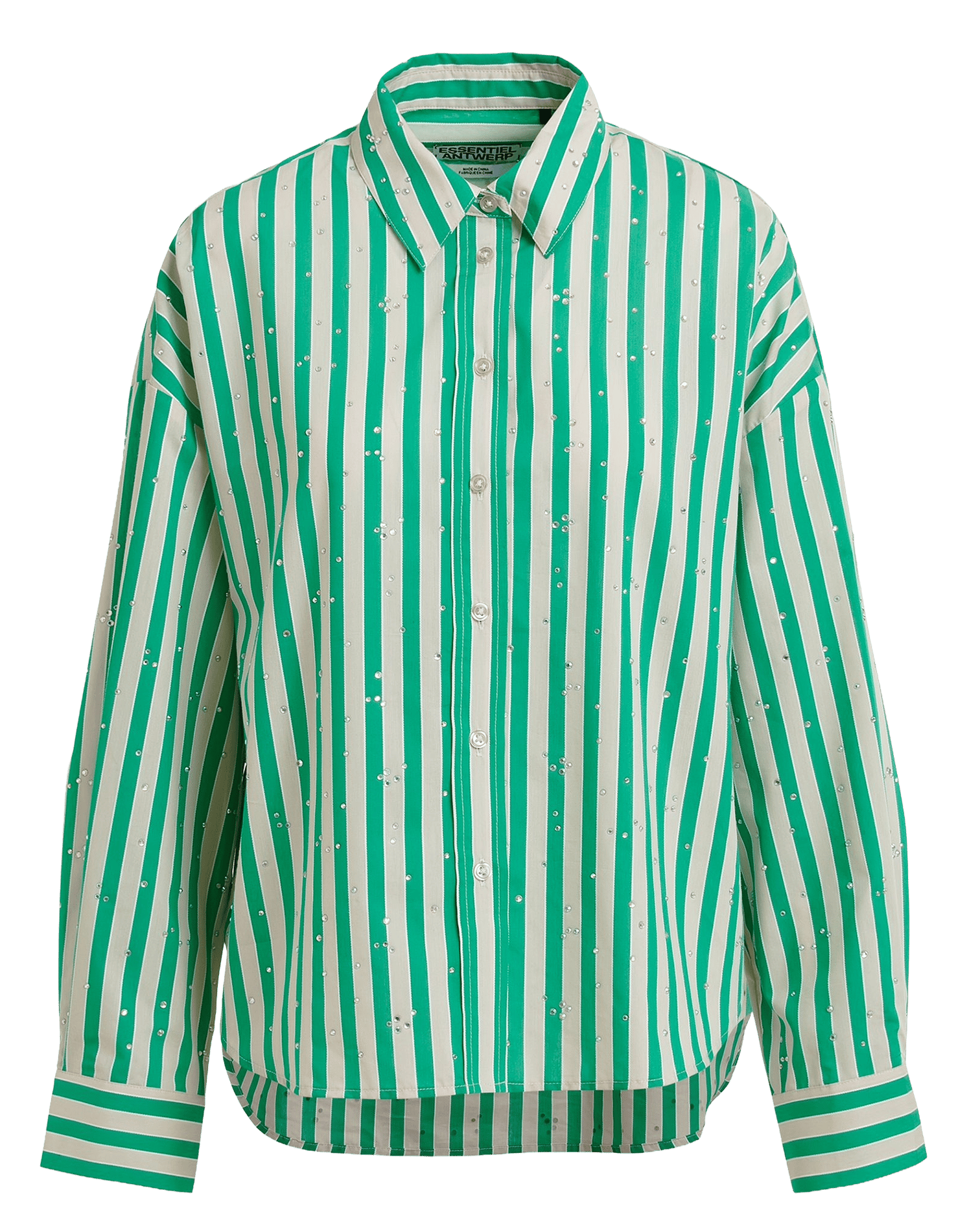 Chemise col classique en coton mélangé jelief ESSENTIEL ANTWERP Vert
