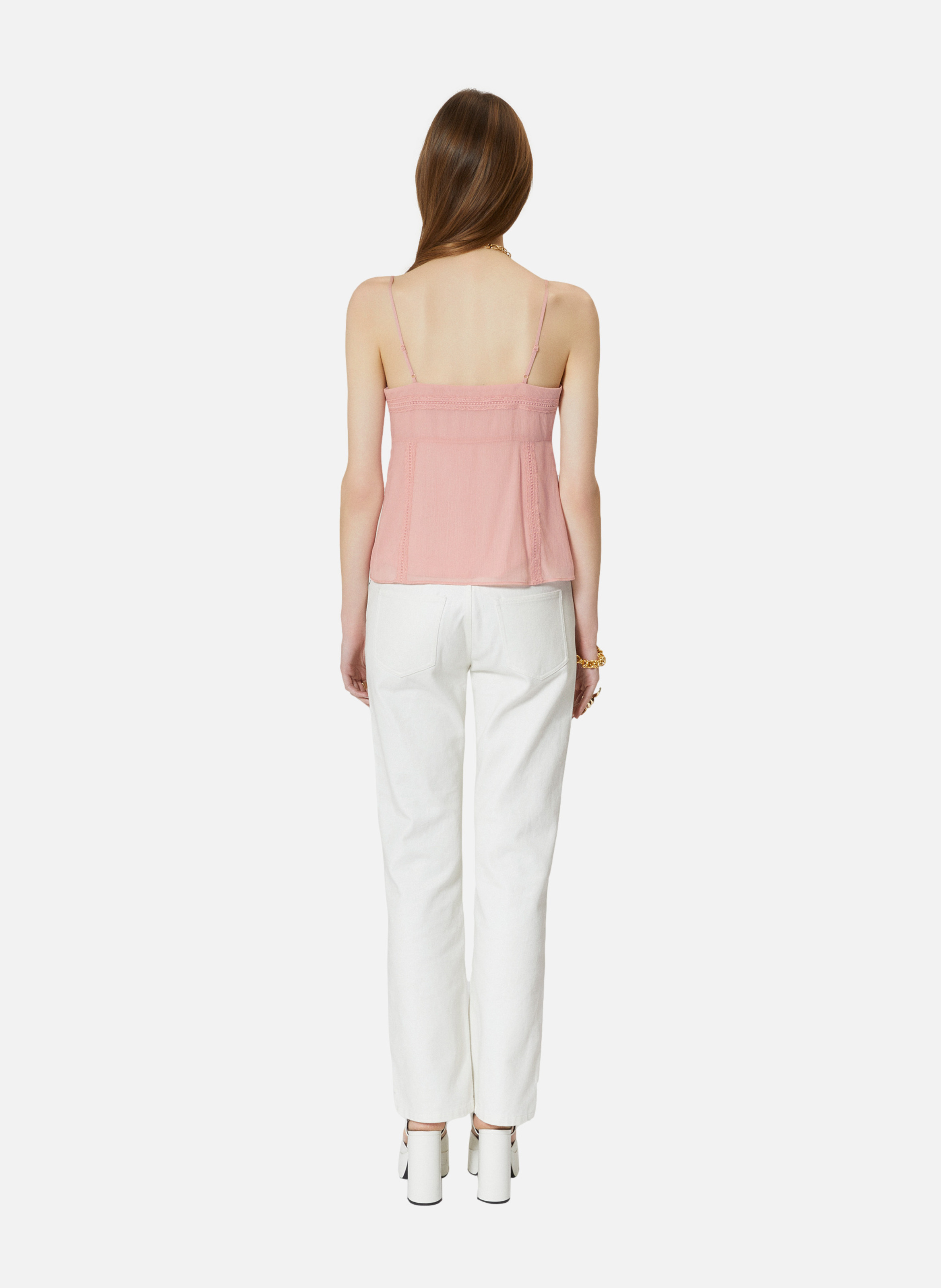 Caraco avec détails dentelle THE KOOPLES Rose