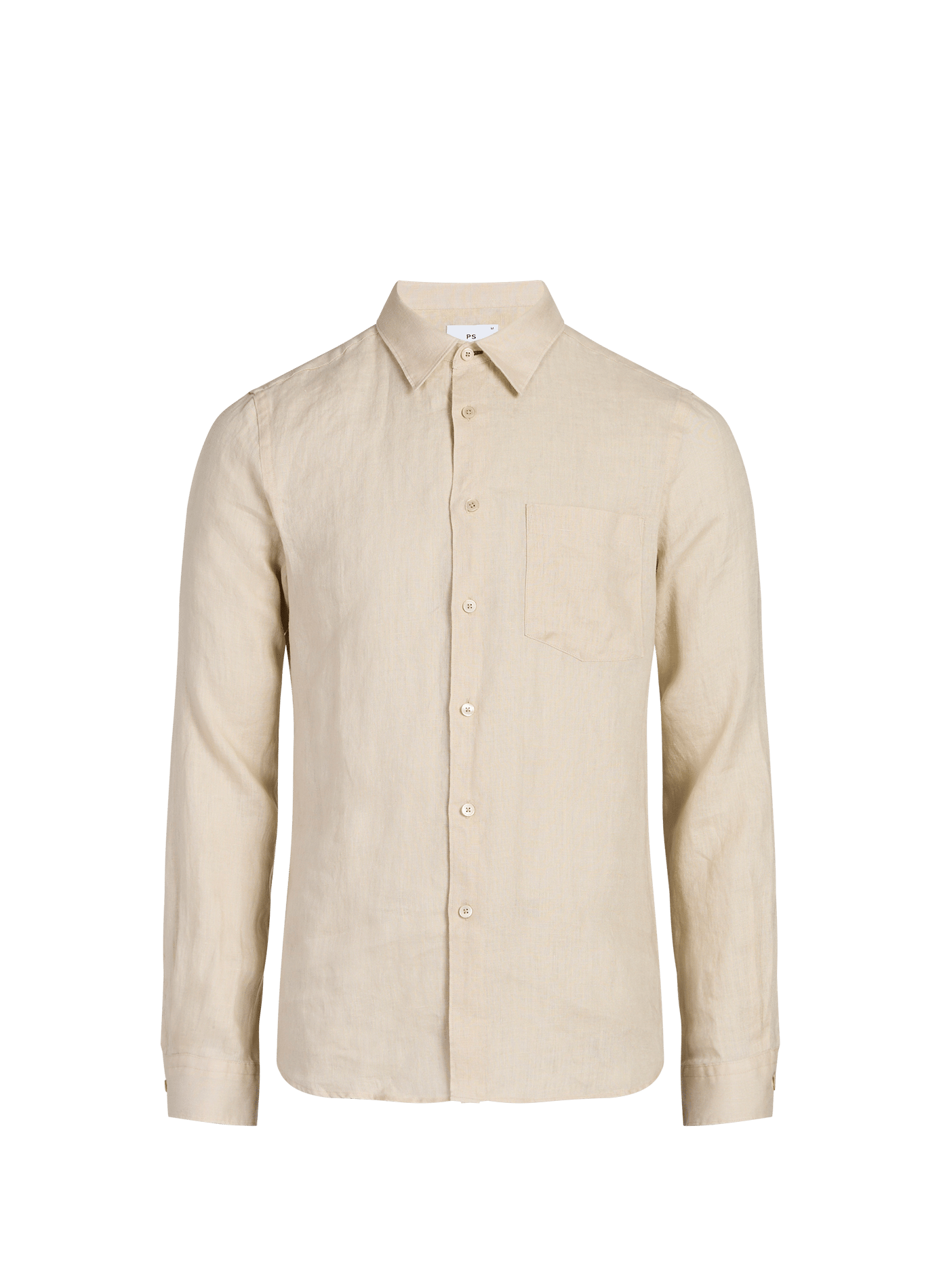 Chemise droite boutonnée en lin PAUL SMITH Beige