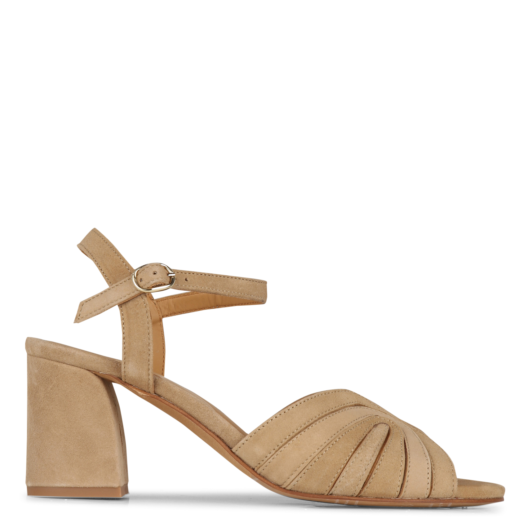 Sandales à talons en cuir velours eileen BOBBIES Beige