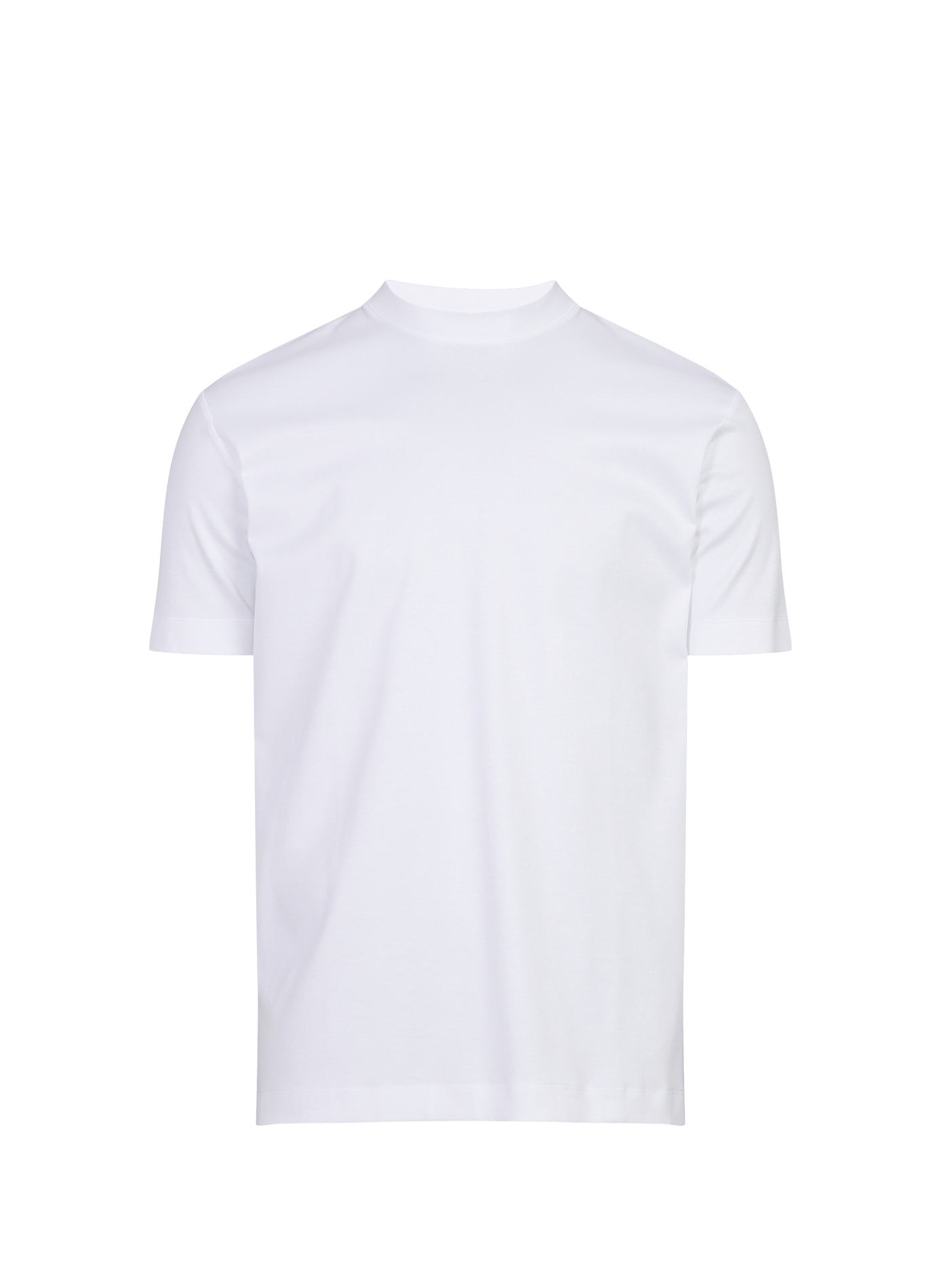 T-shirt uni à col rond en coton AURELIEN Blanc