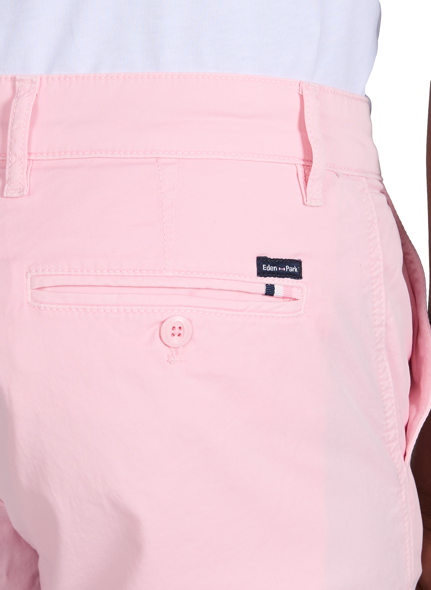 Bermuda uni en coton mélangé EDEN PARK Rose